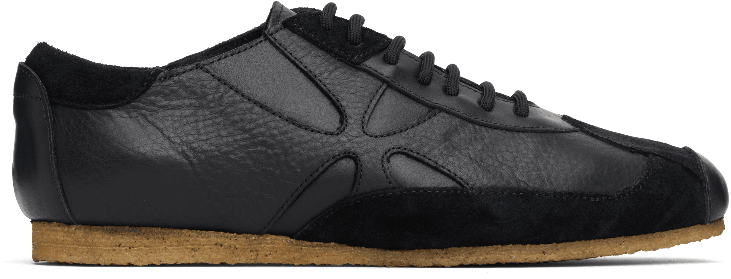 Black Slashed Trainer Sneakers - Image 1