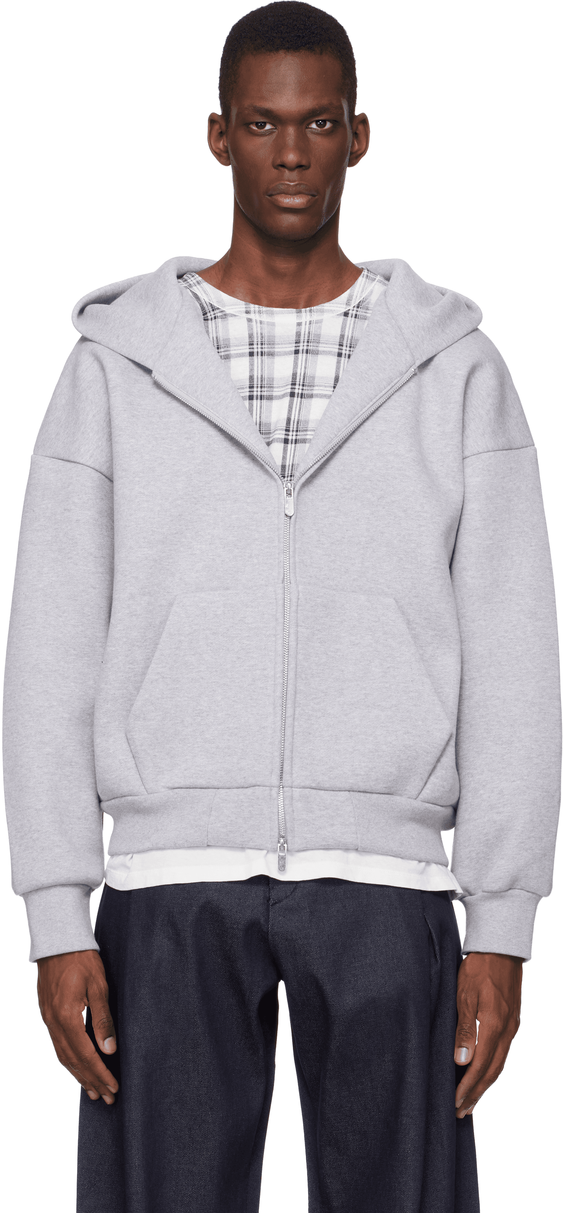 Gray V2 Zipped Hoodie - Image 1