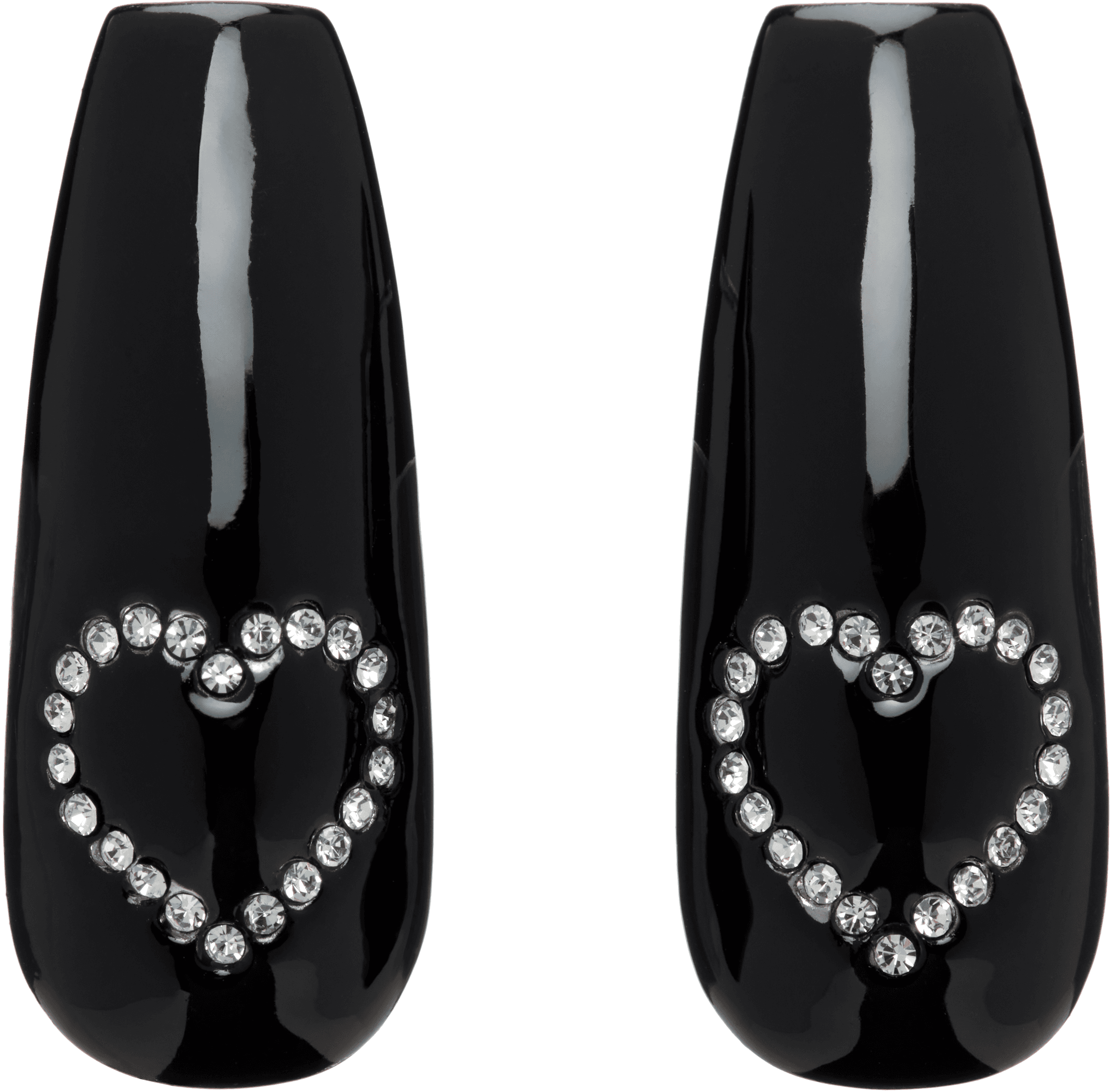 SSENSE Exclusive Black & Silver D'heygere Edition Heart Nail Earrings - Image 1
