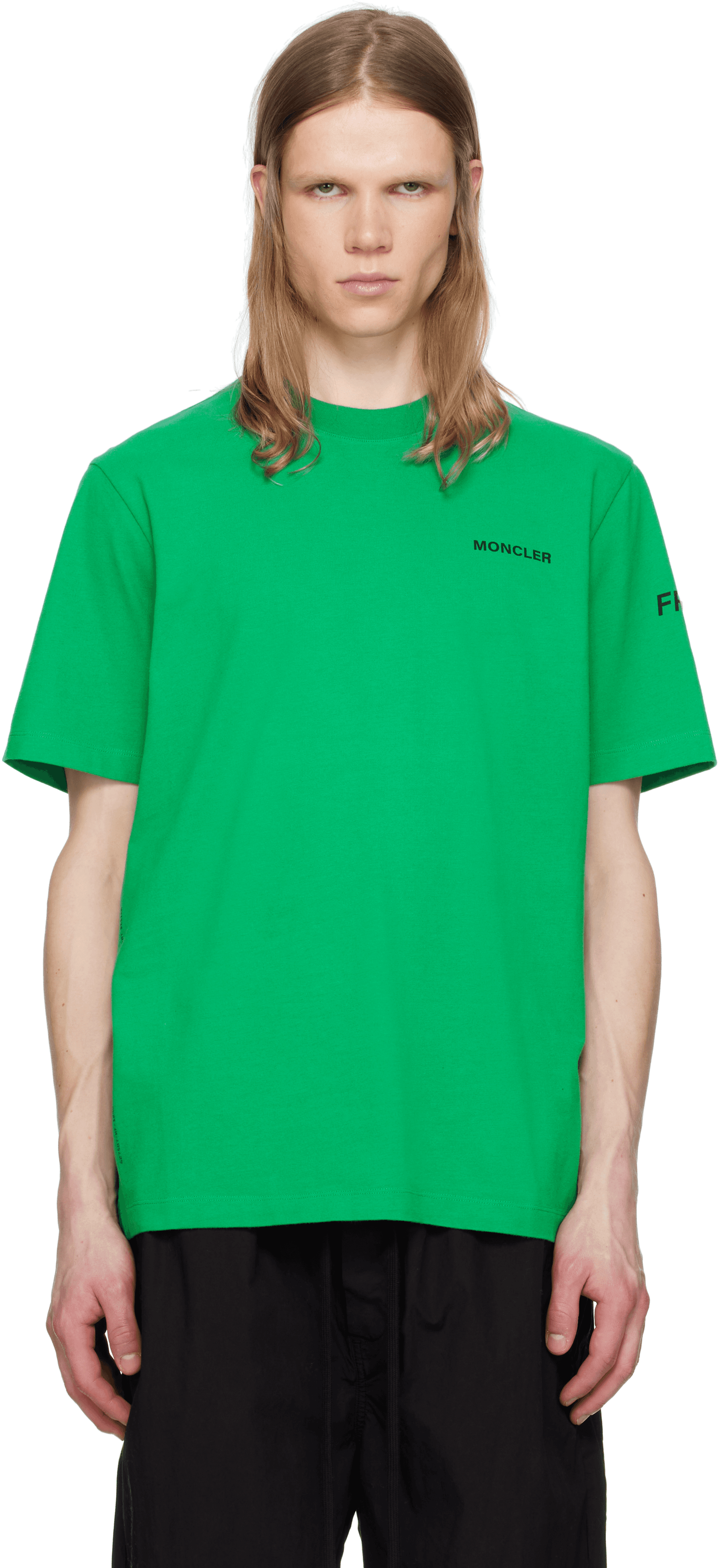 Moncler x FRGMT Hiroshi Fujiwara Green Maxi Logo T-shirt - Image 1