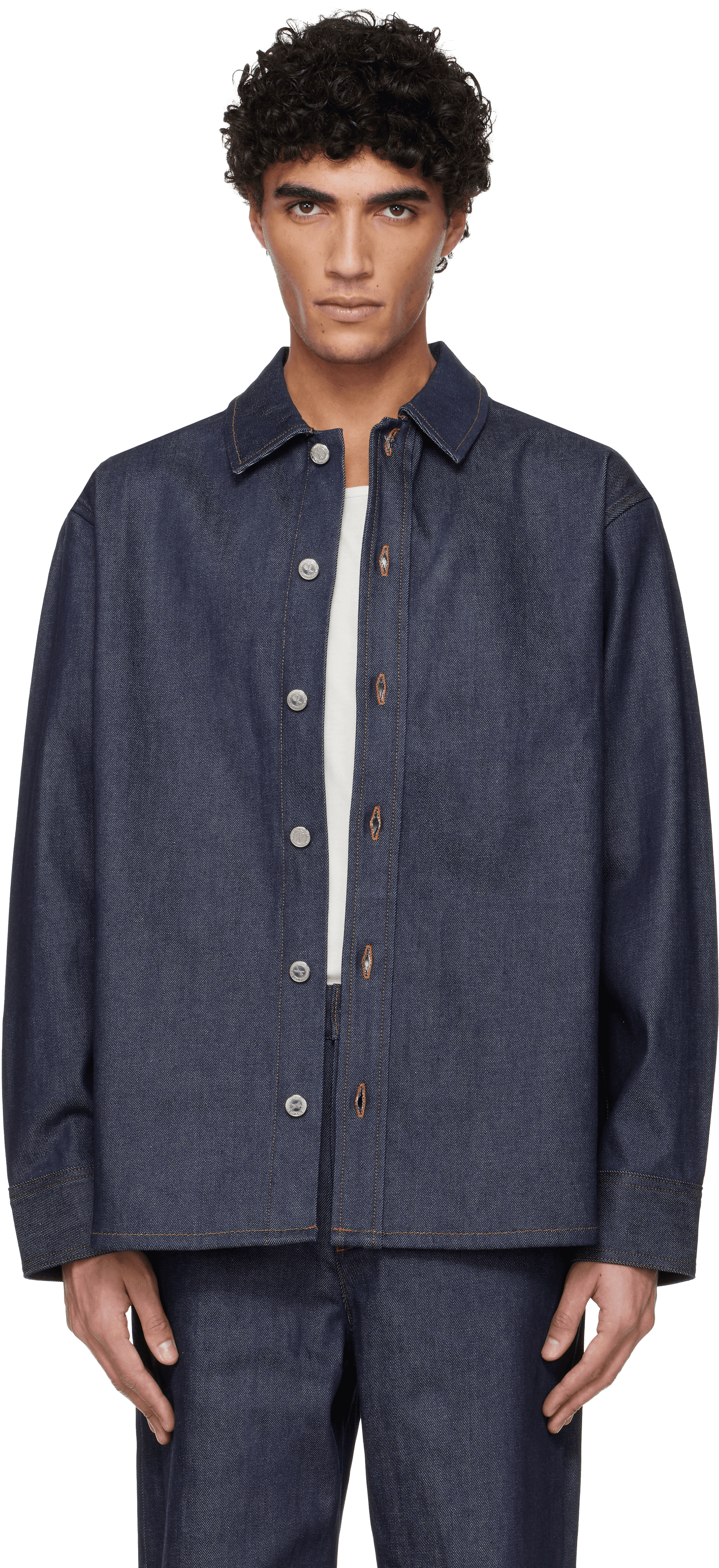 Navy Japanese Denim Jacket - Image 1