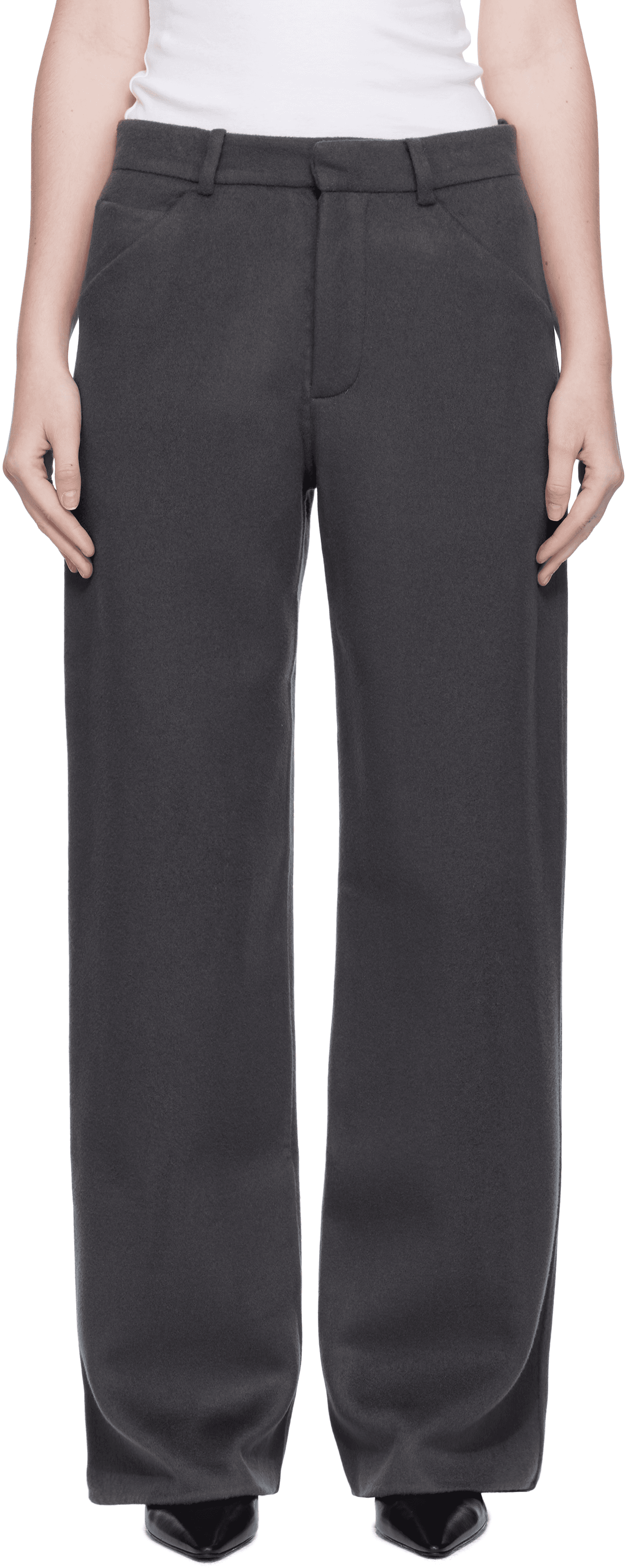 Gray Handmade Wool Cashmere Trousers - Image 1