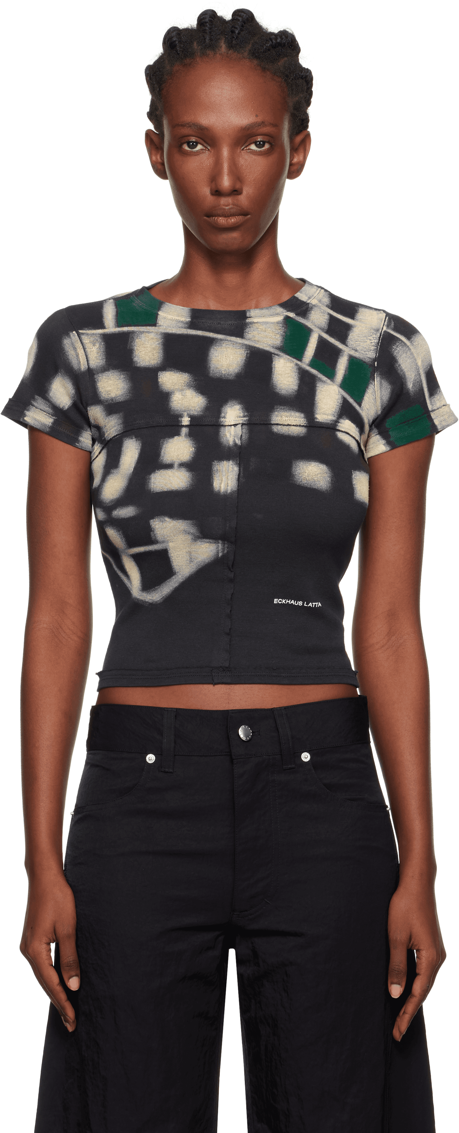 Black & Beige Lapped Baby T-shirt - Image 1