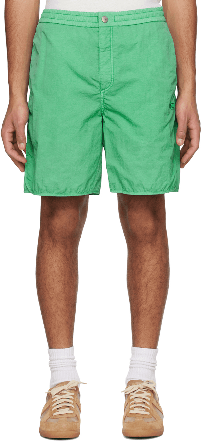 Green Embroidered Shorts - Image 1