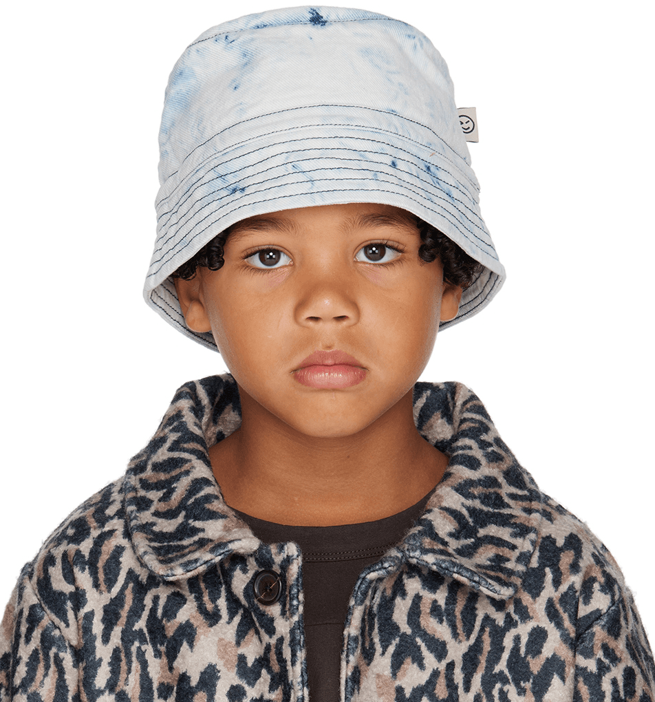 Kids Blue Denim Wave Bucket Hat - Image 1