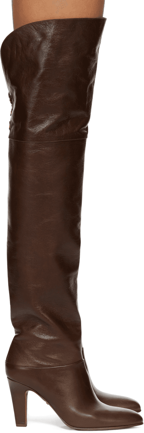Brown Eve Thigh High Boots - Image 1