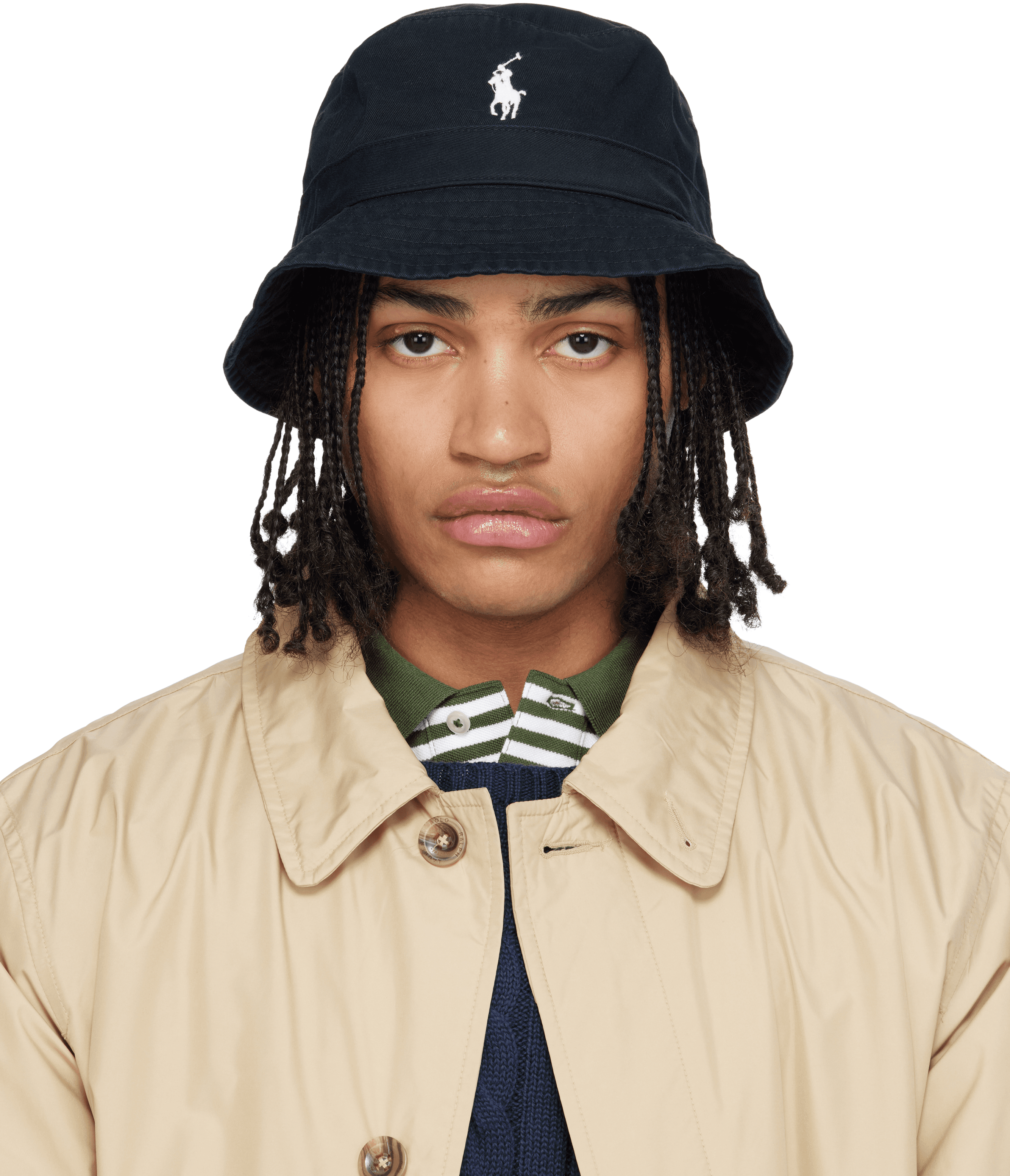 Black Cotton Chino Bucket Hat - Image 1