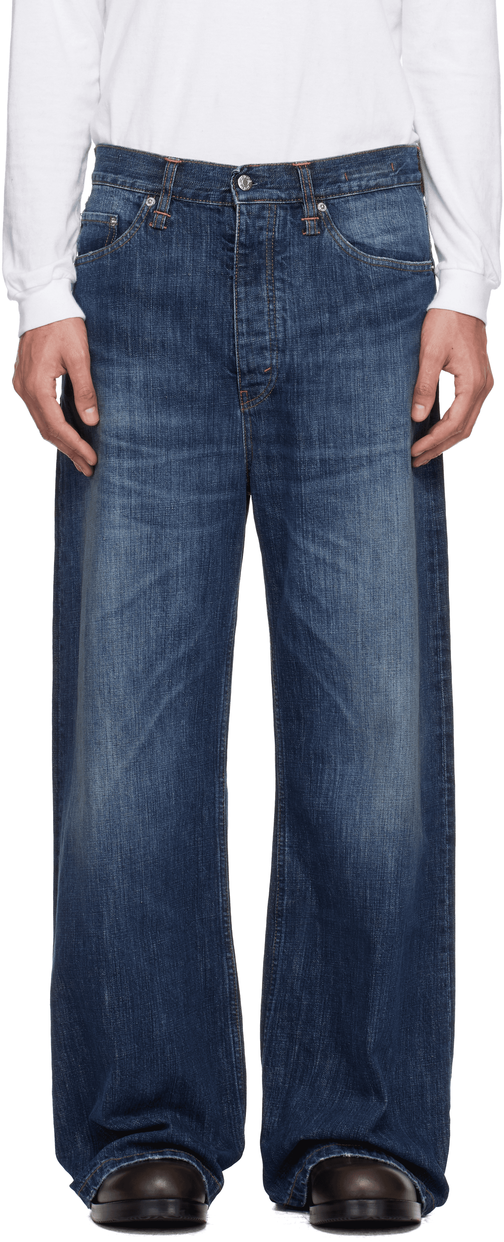 Blue Wide-Leg Skid Jeans - Image 1