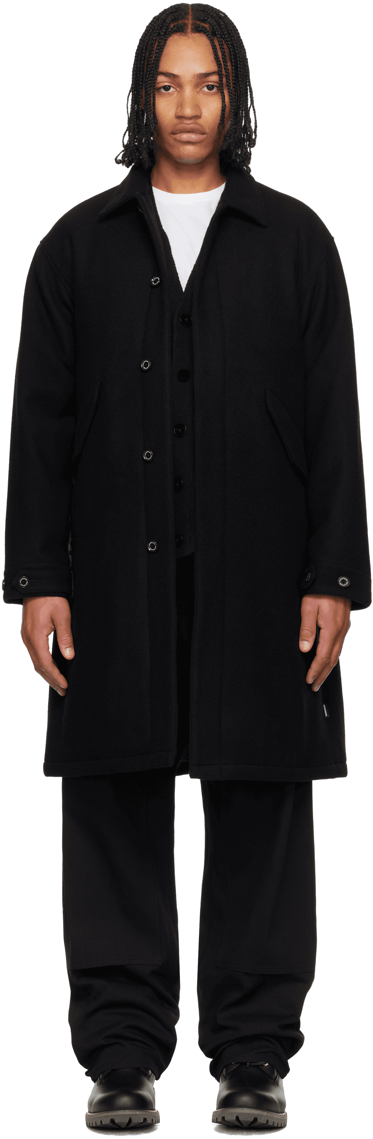Black Wool Mod Coat - Image 1