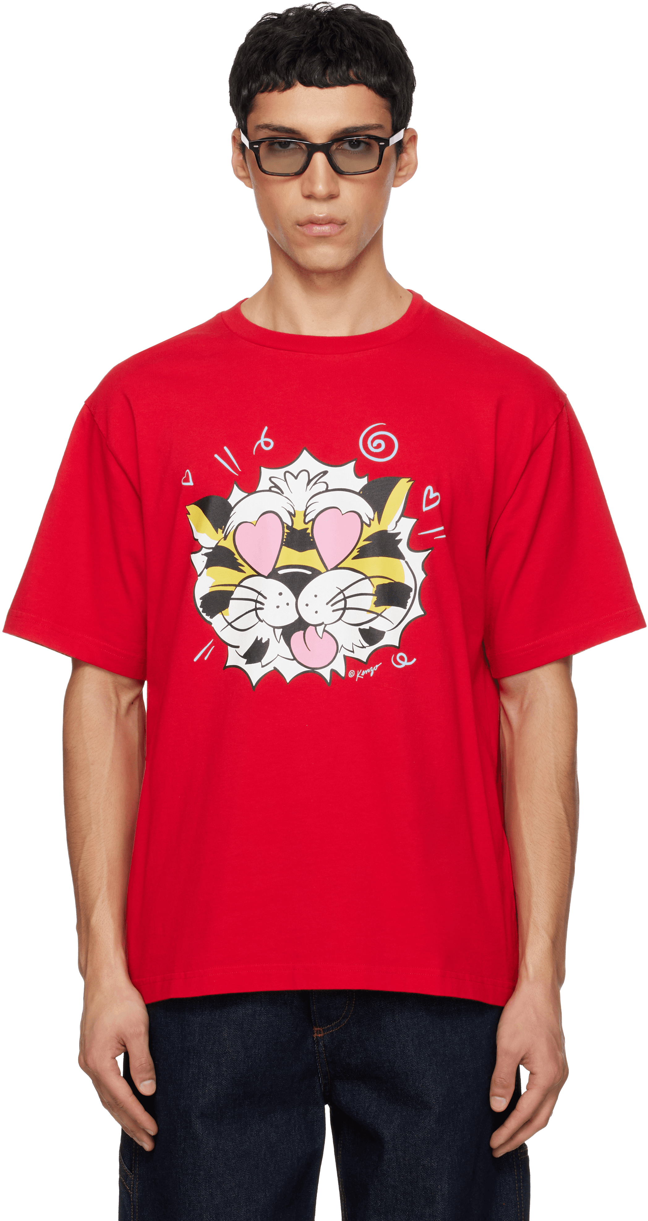 Red Kenzo Paris 'KENZO Wild Tiger' Oversized T-shirt - Image 1
