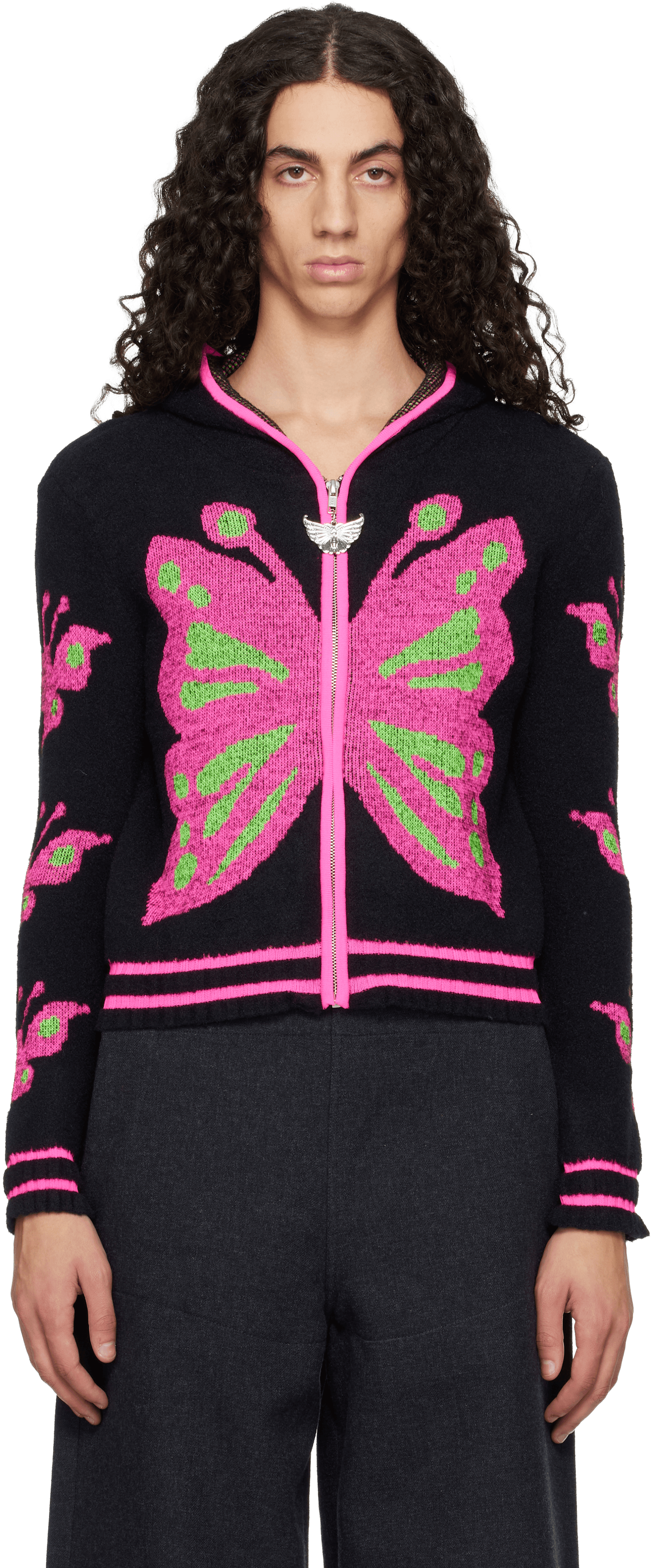 Black Neon Butterfly Hoodie - Image 1