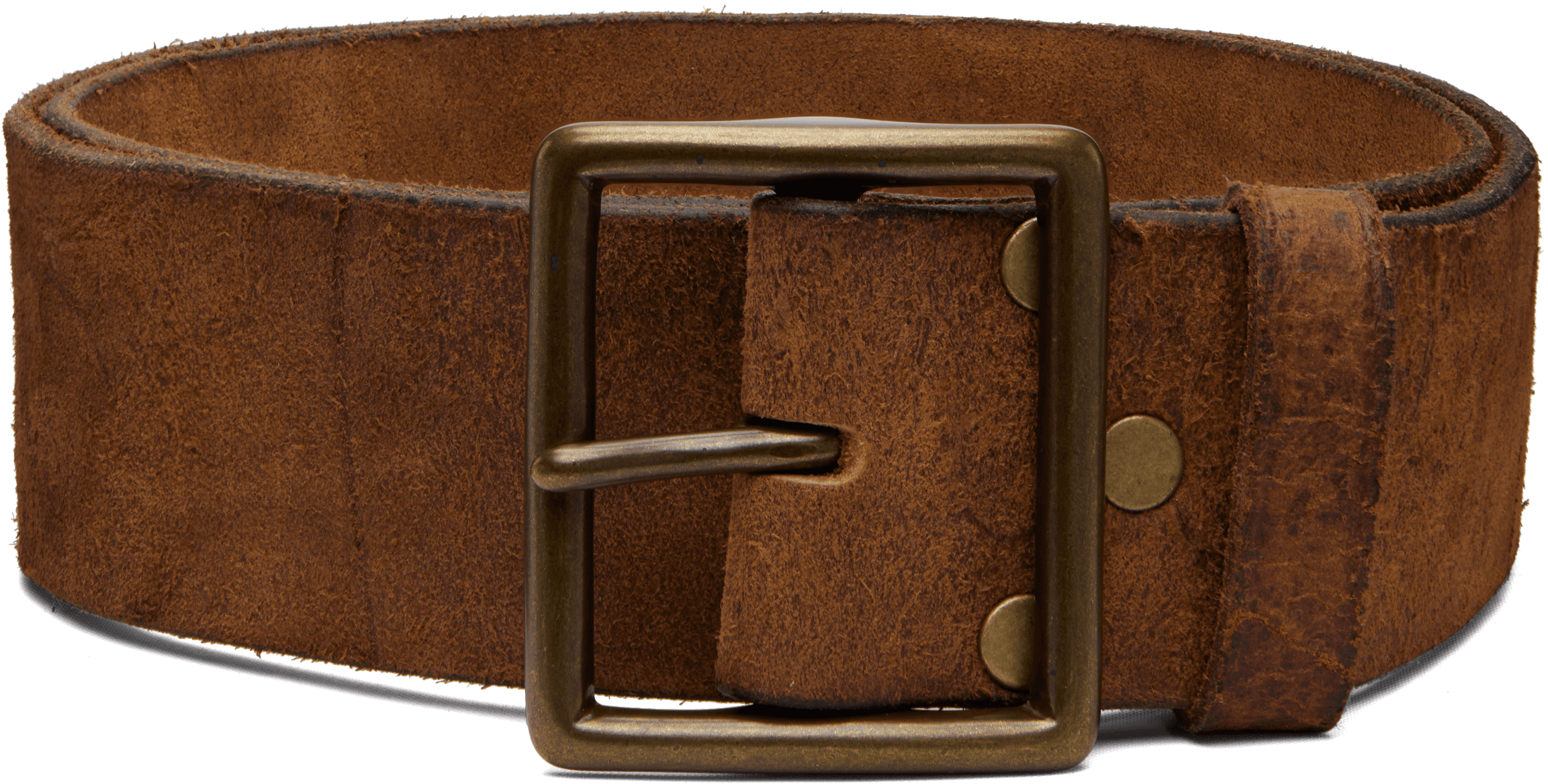 Tan Distressed Leather Belt - Image 1