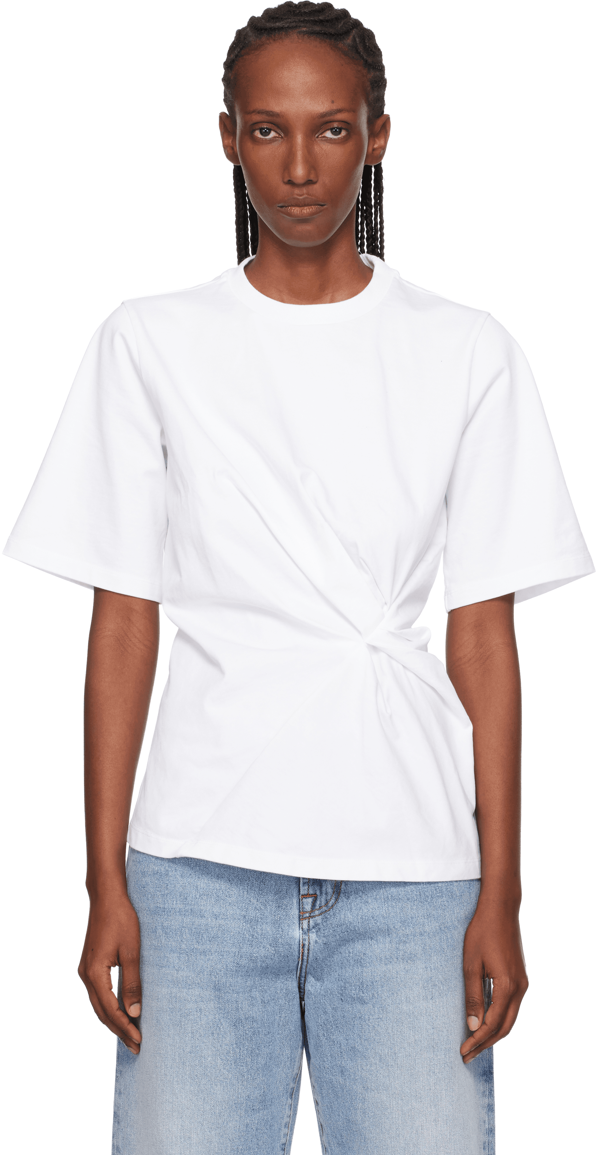 White Reinvented Twisted T-shirt - Image 1