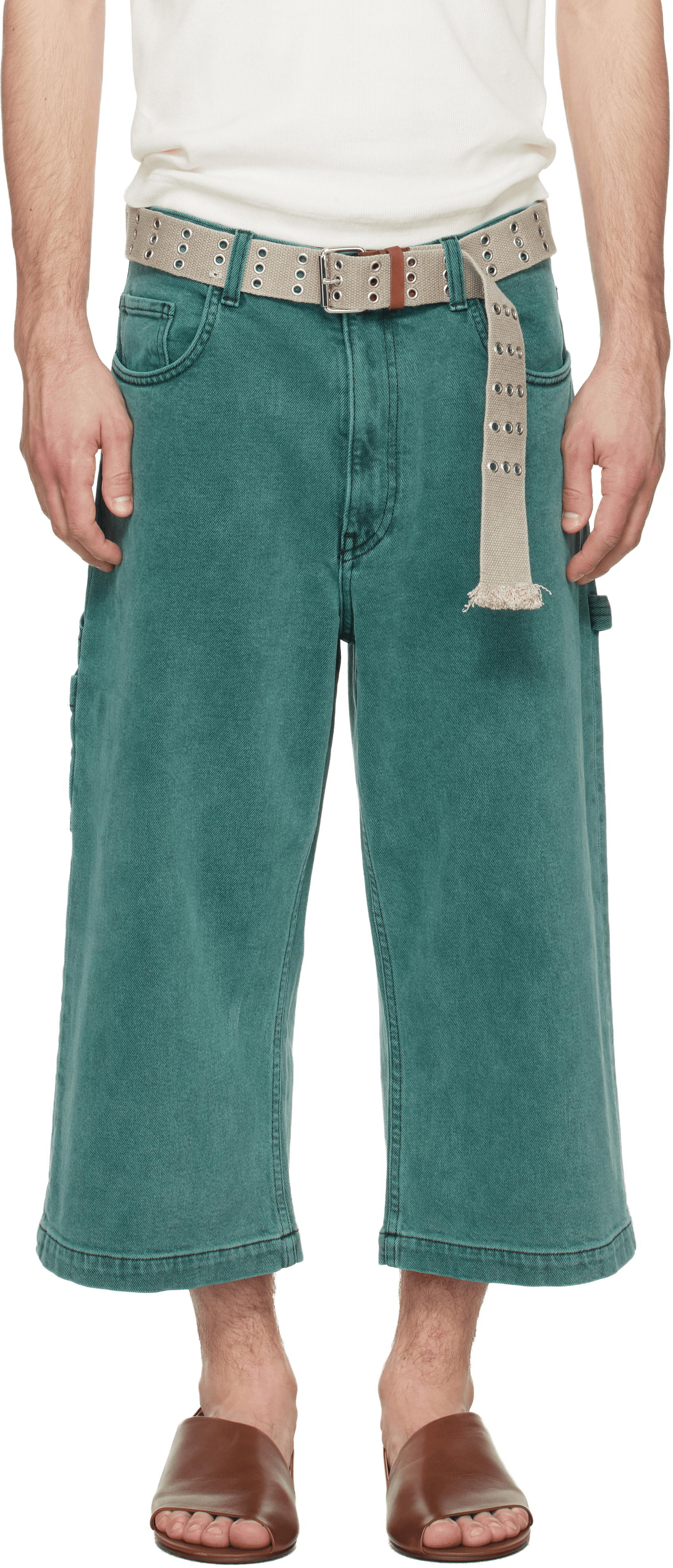 Green Wide Skater Jeans - Image 1