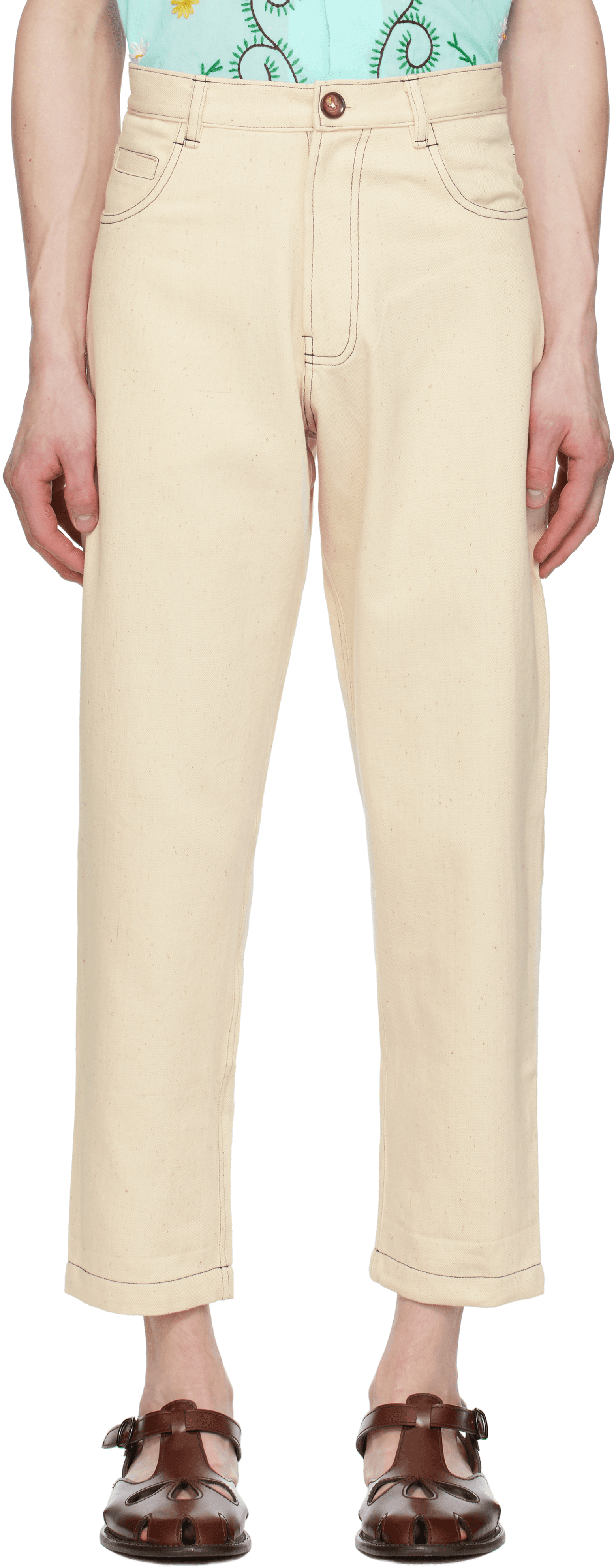 Off-White Double Stitch Trousers - Image 1