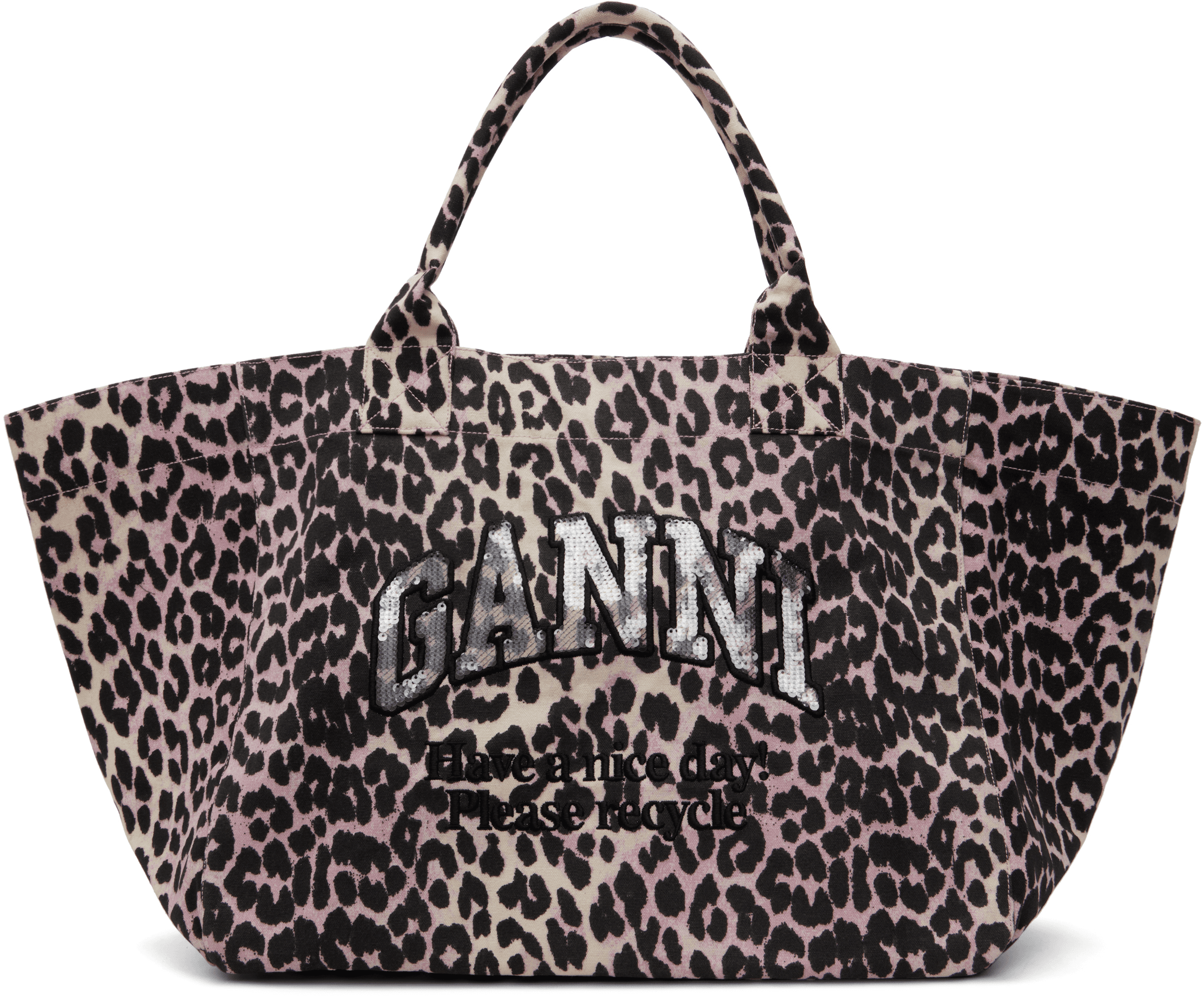 Pink Leopard Sequin XXL Tote - Image 1