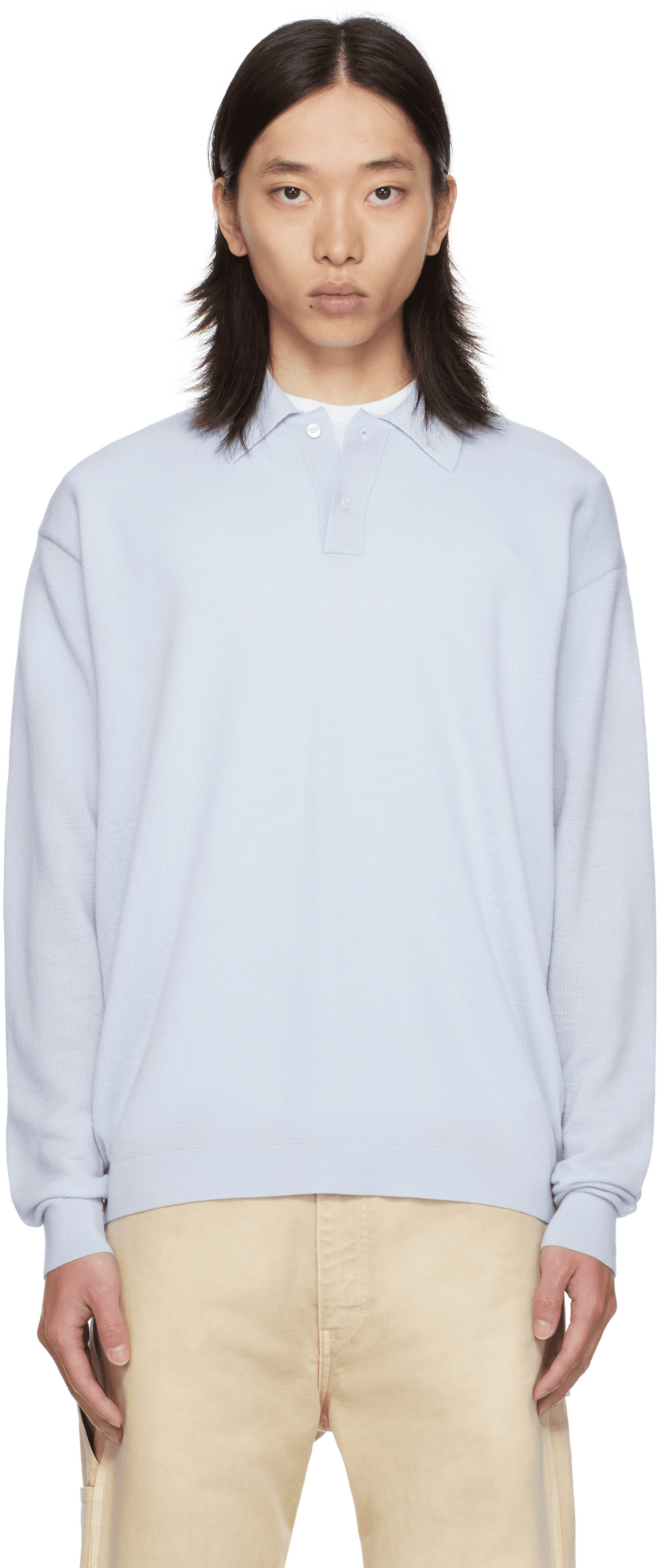 Blue Light Weight Knit Polo - Image 1