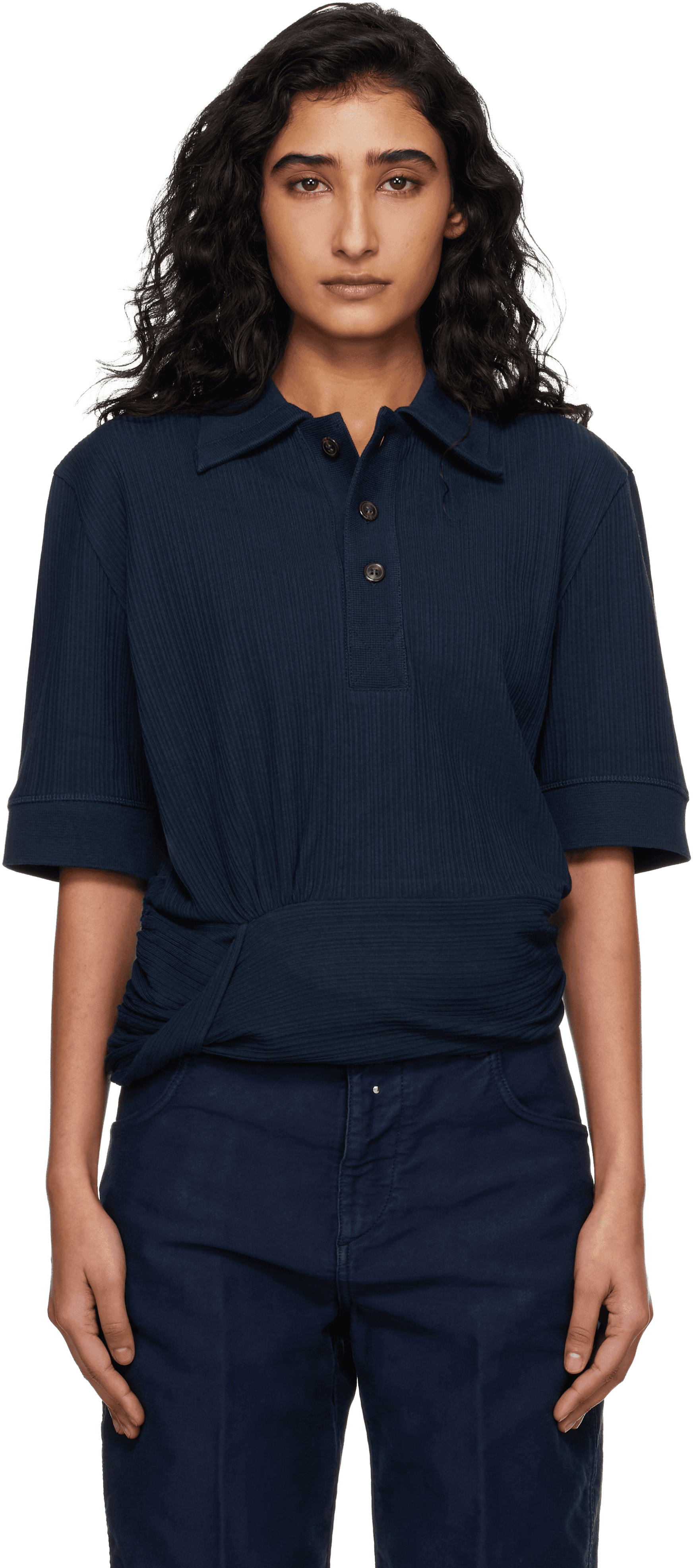 Navy Twist Polo - Image 1