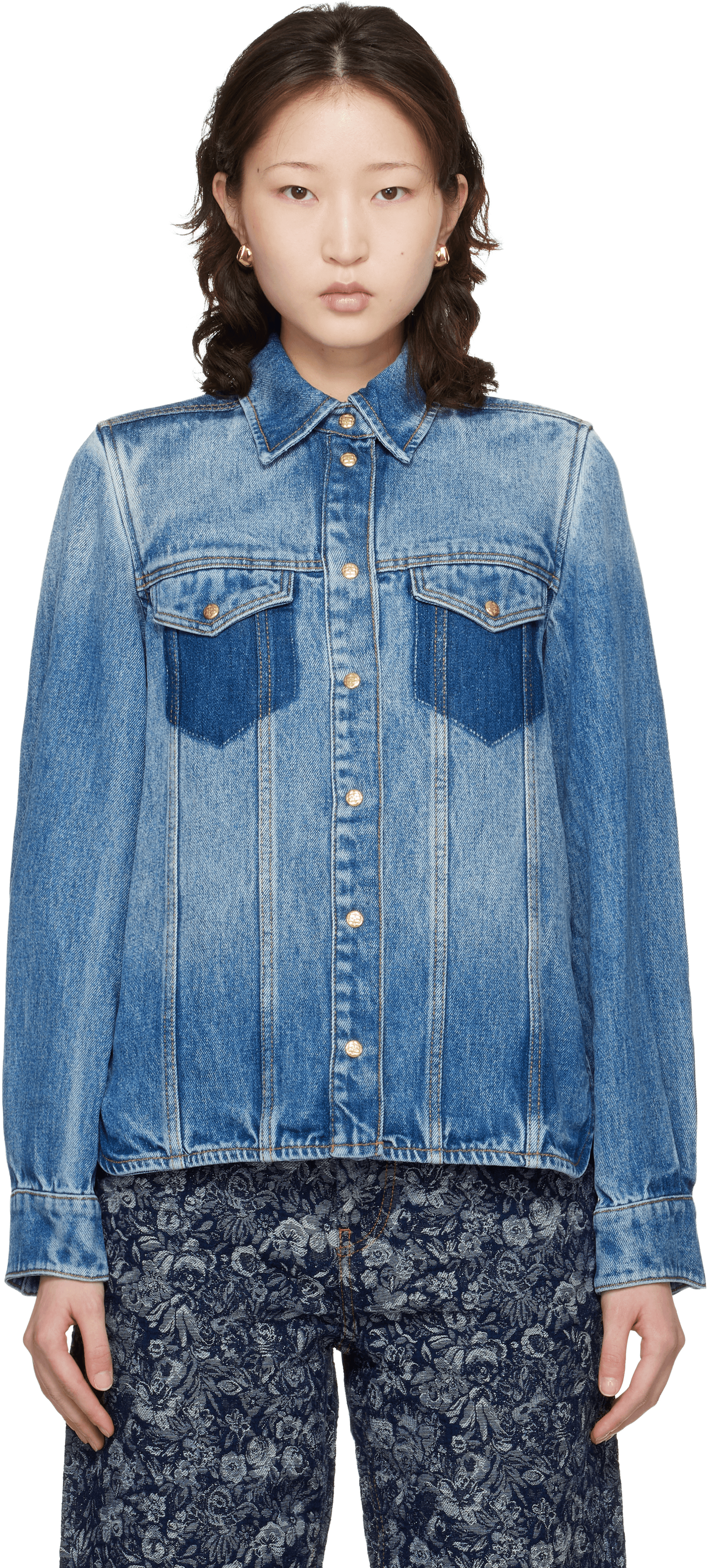 Blue Light Weight Denim Shirt - Image 1