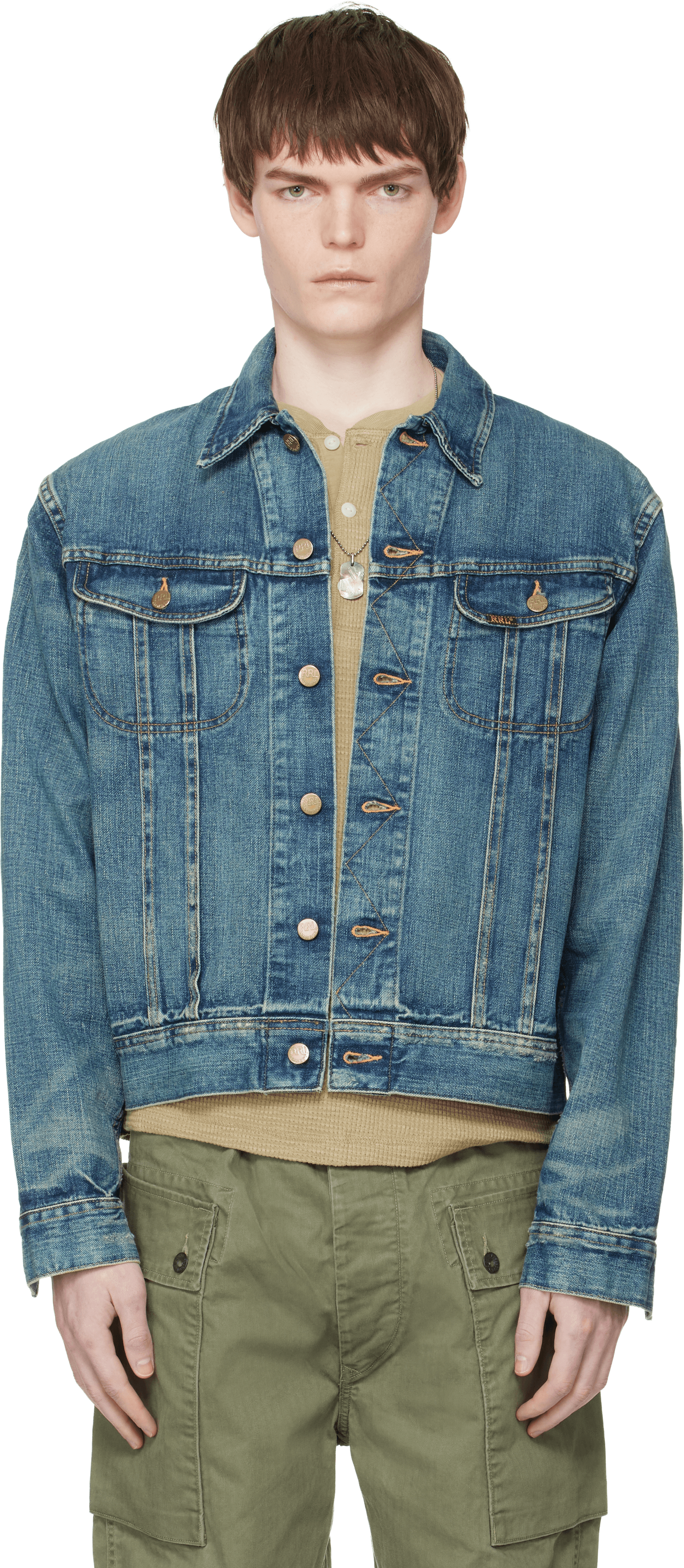 Blue Leeland Denim Trucker Jacket - Image 1