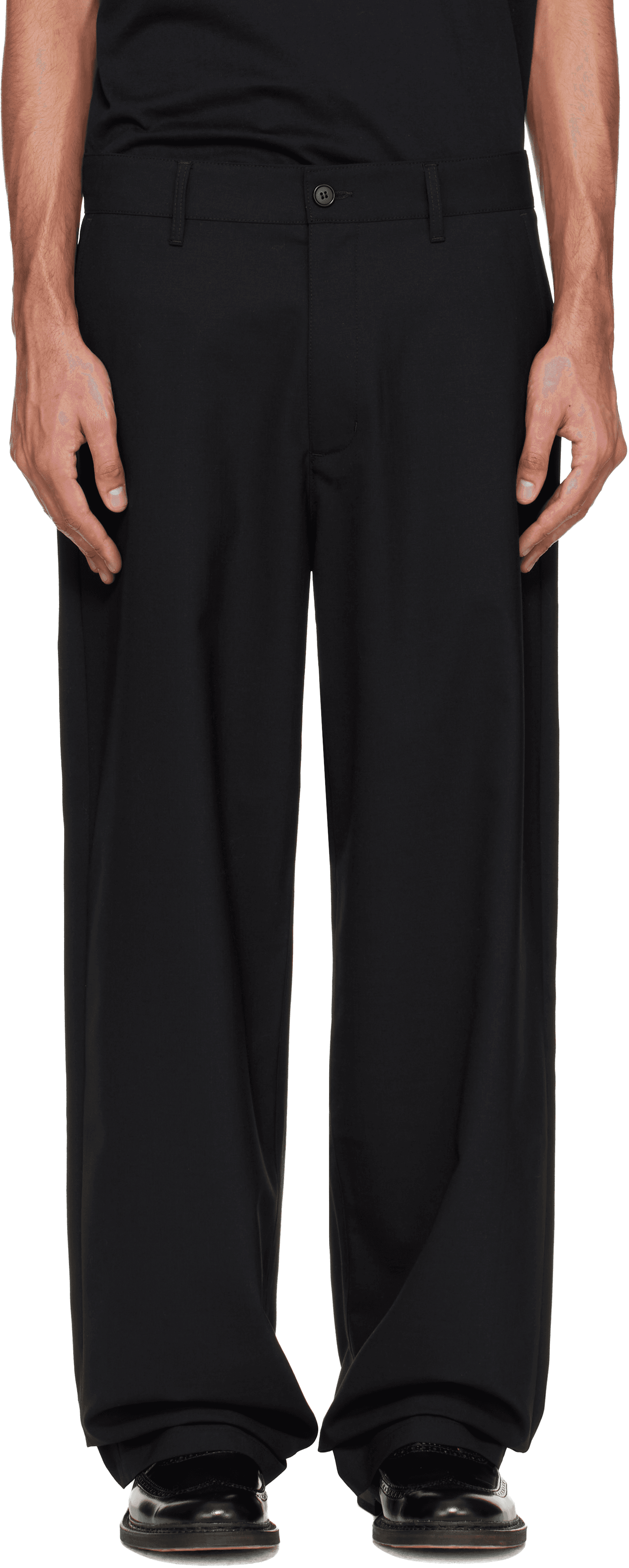 Black Wide-Leg Suit Trousers - Image 1