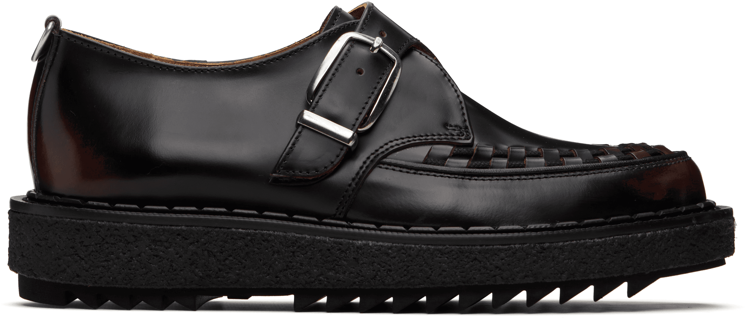 Burgundy YMC Edition Ripple Hatton Monk Loafers - Image 1