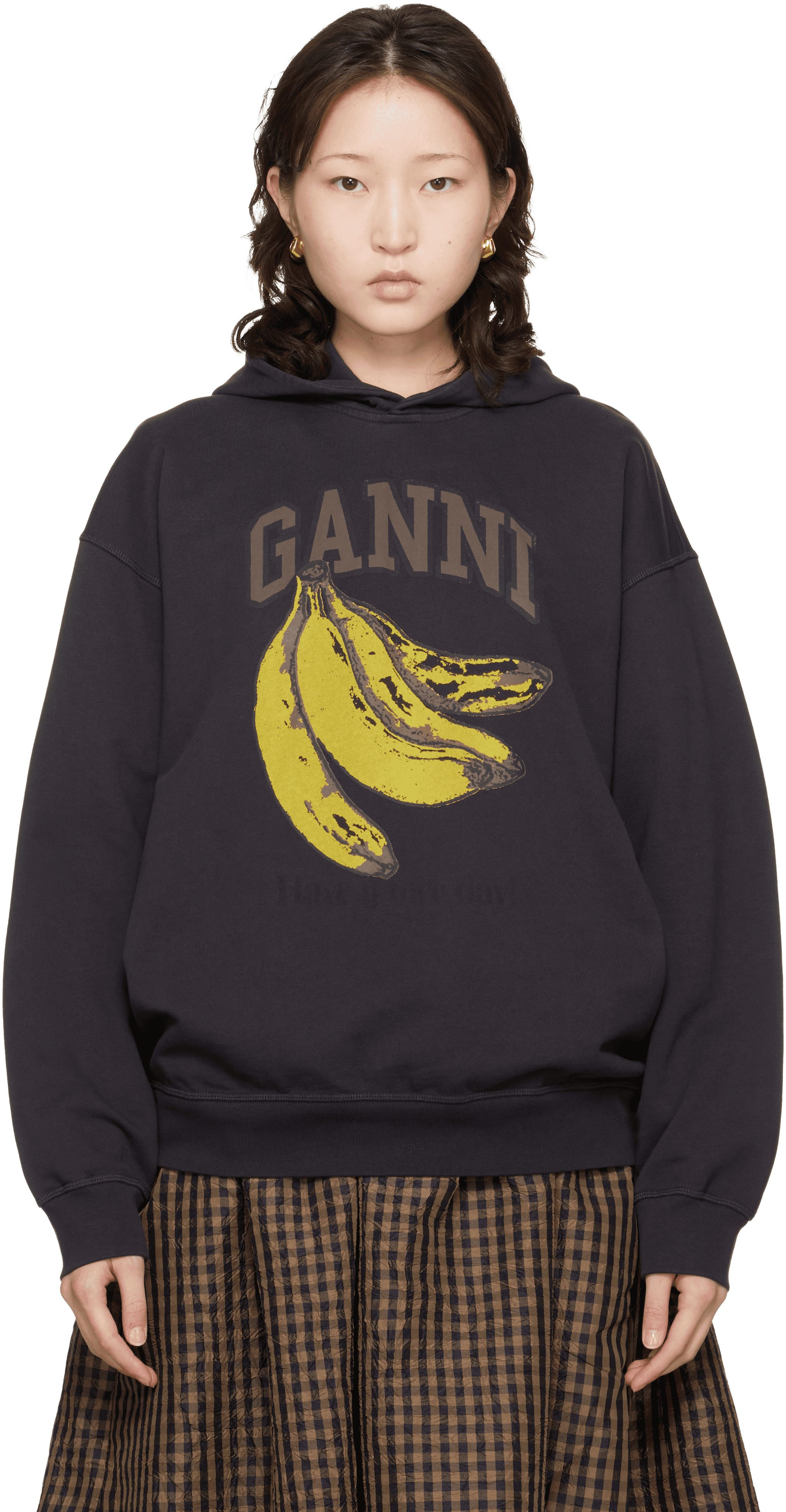 Black Isoli Banana Print Hoodie - Image 1