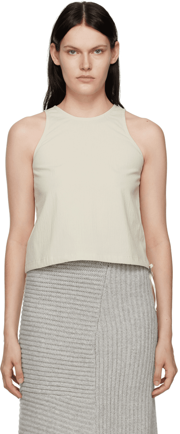 Gray Drawstring Tank Top - Image 1
