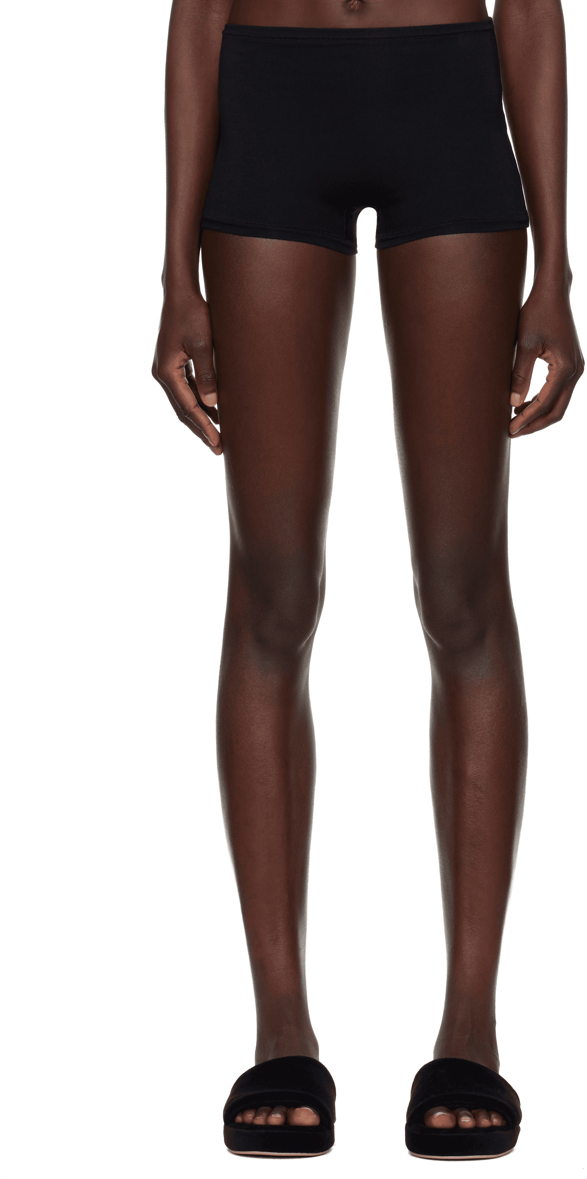 Black High Waisted Boy Shorts - Image 1