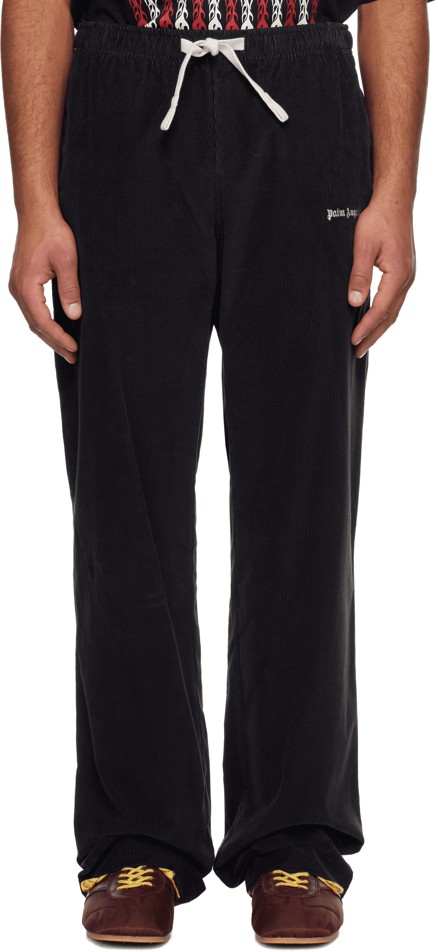 Black Classic Logo Cord Travel Trousers - Image 1