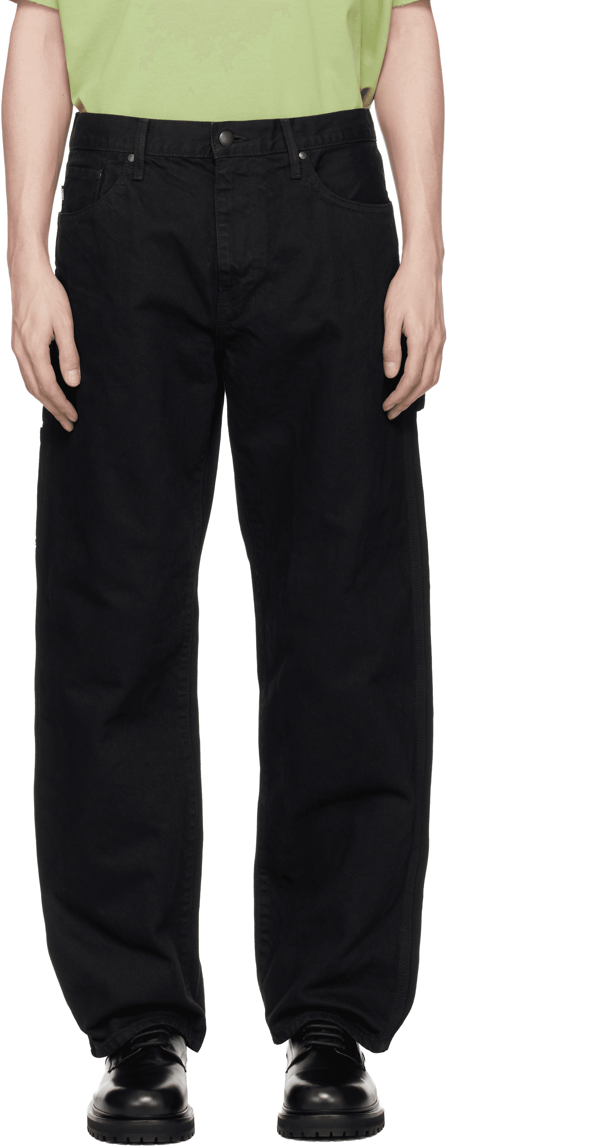 Black Overdyed Painter Jeans - Image 1