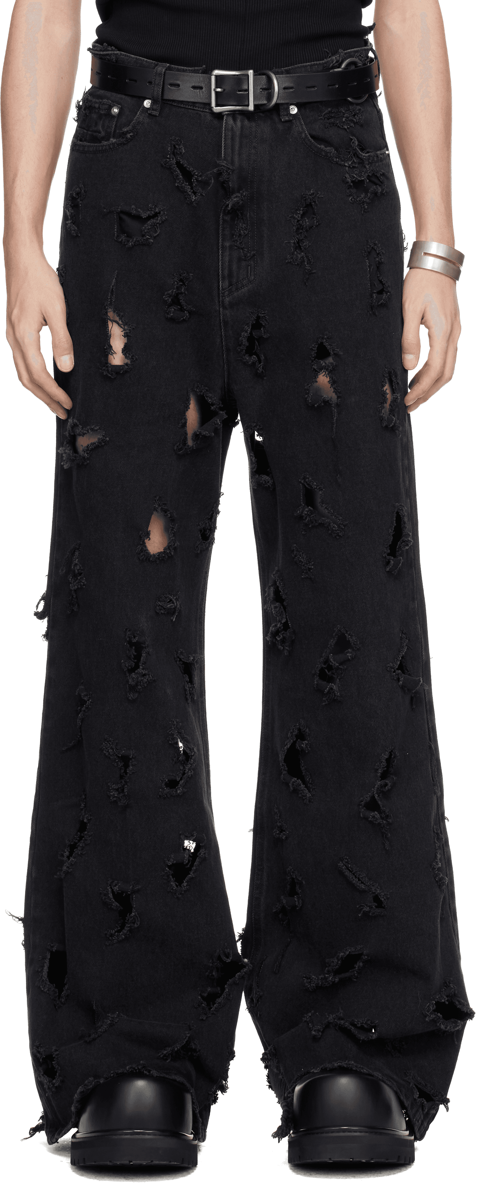 Black Destroyed Jeans - Image 1