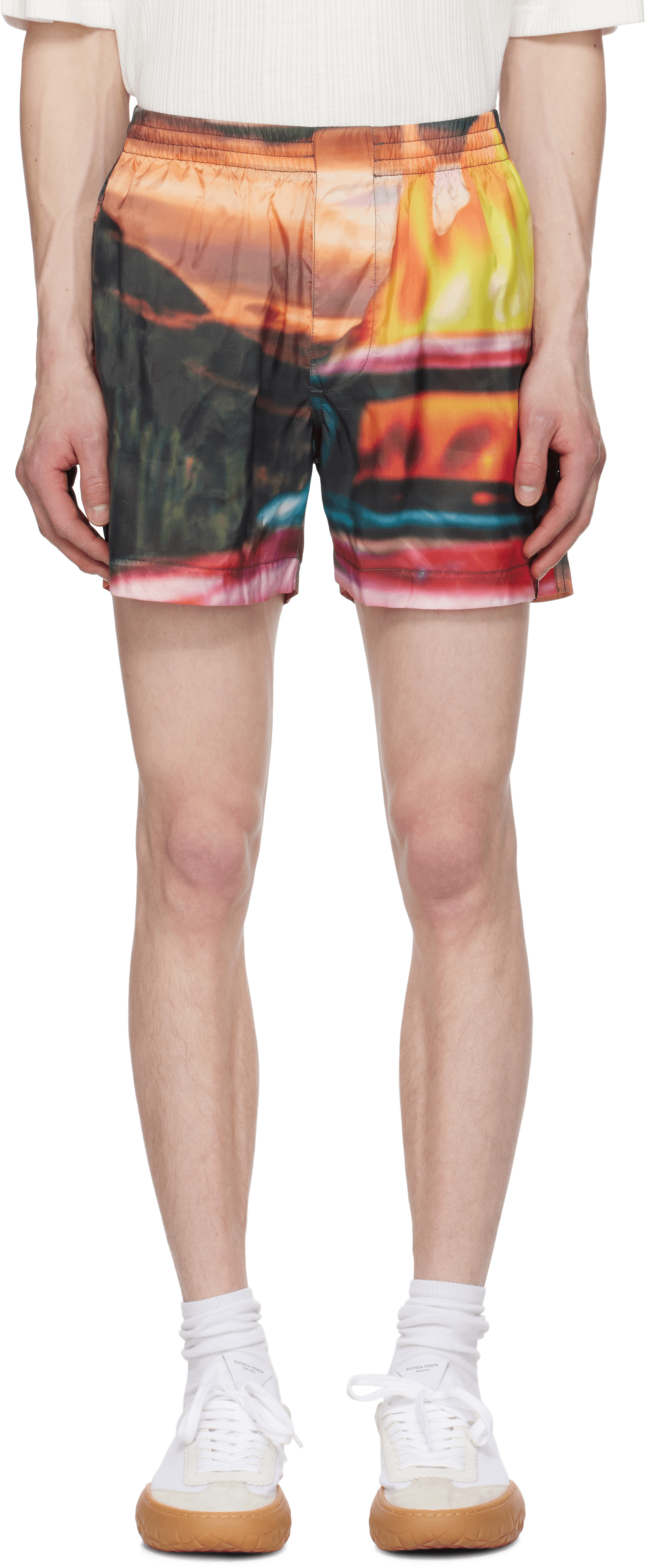 Multicolor Elastic Shorts - Image 1
