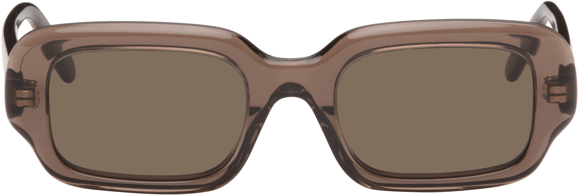 Brown Rectangular Slim Sunglasses - Image 1