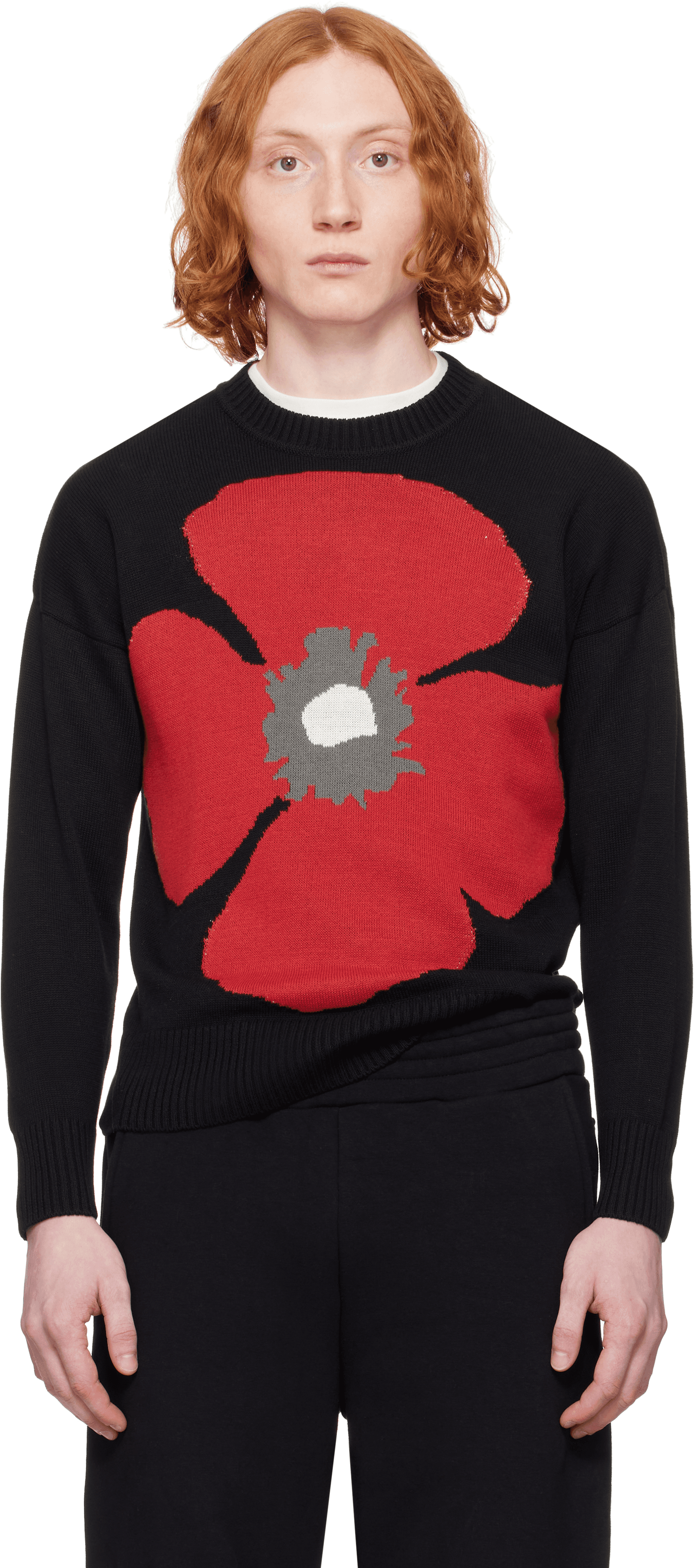 Black & Red Poppy Sweater - Image 1