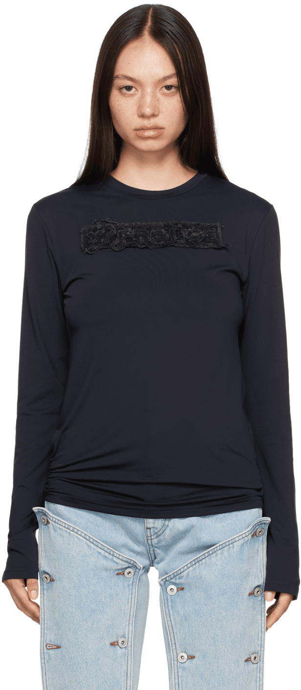 Black Logo Patch Long Sleeve T-Shirt - Image 1