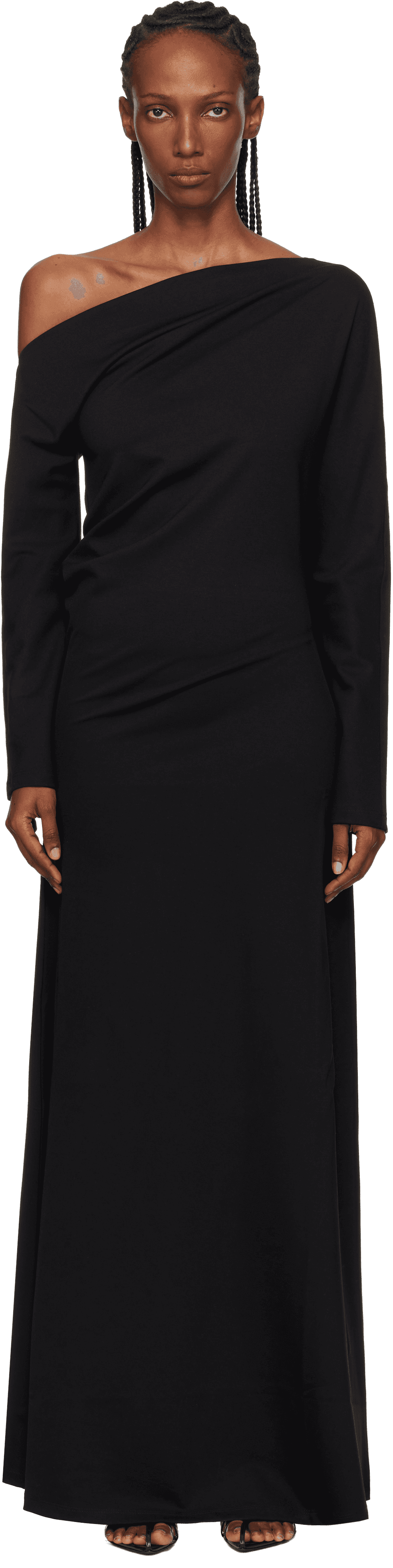Black Twisted Jersey Maxi Dress - Image 1