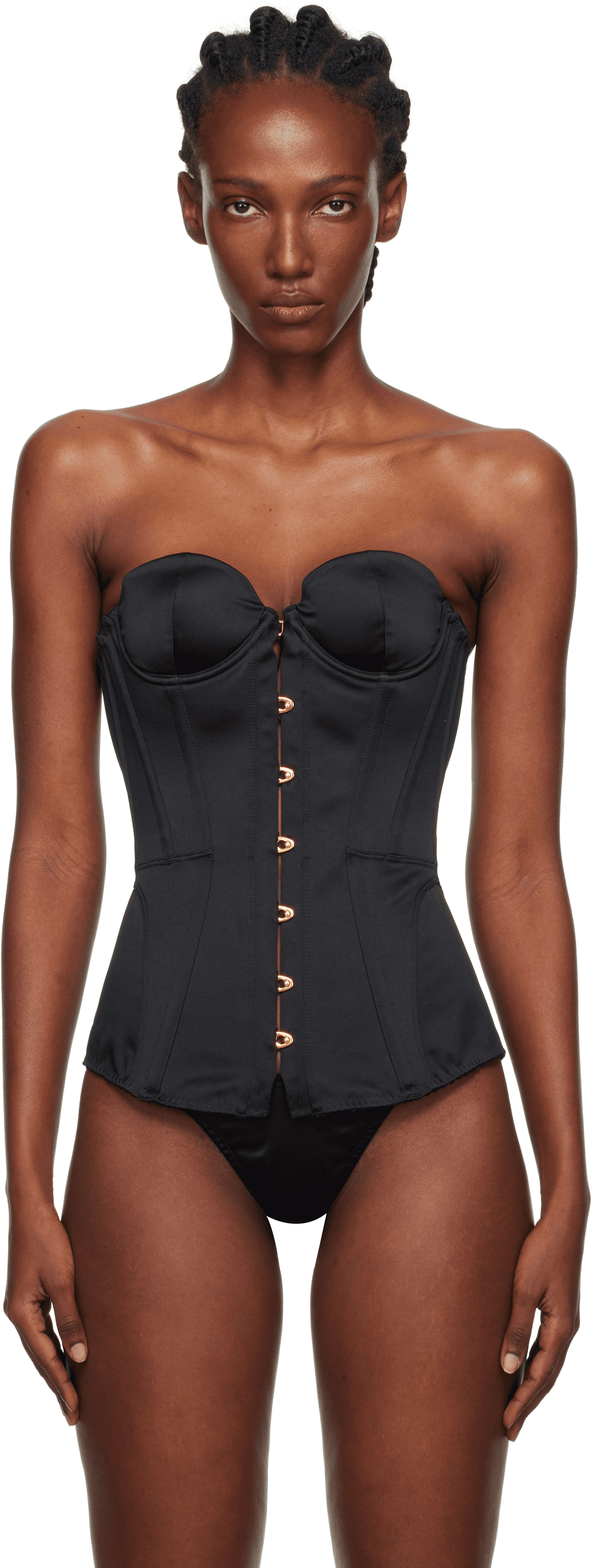 Black Mercy Satin Corset - Image 1