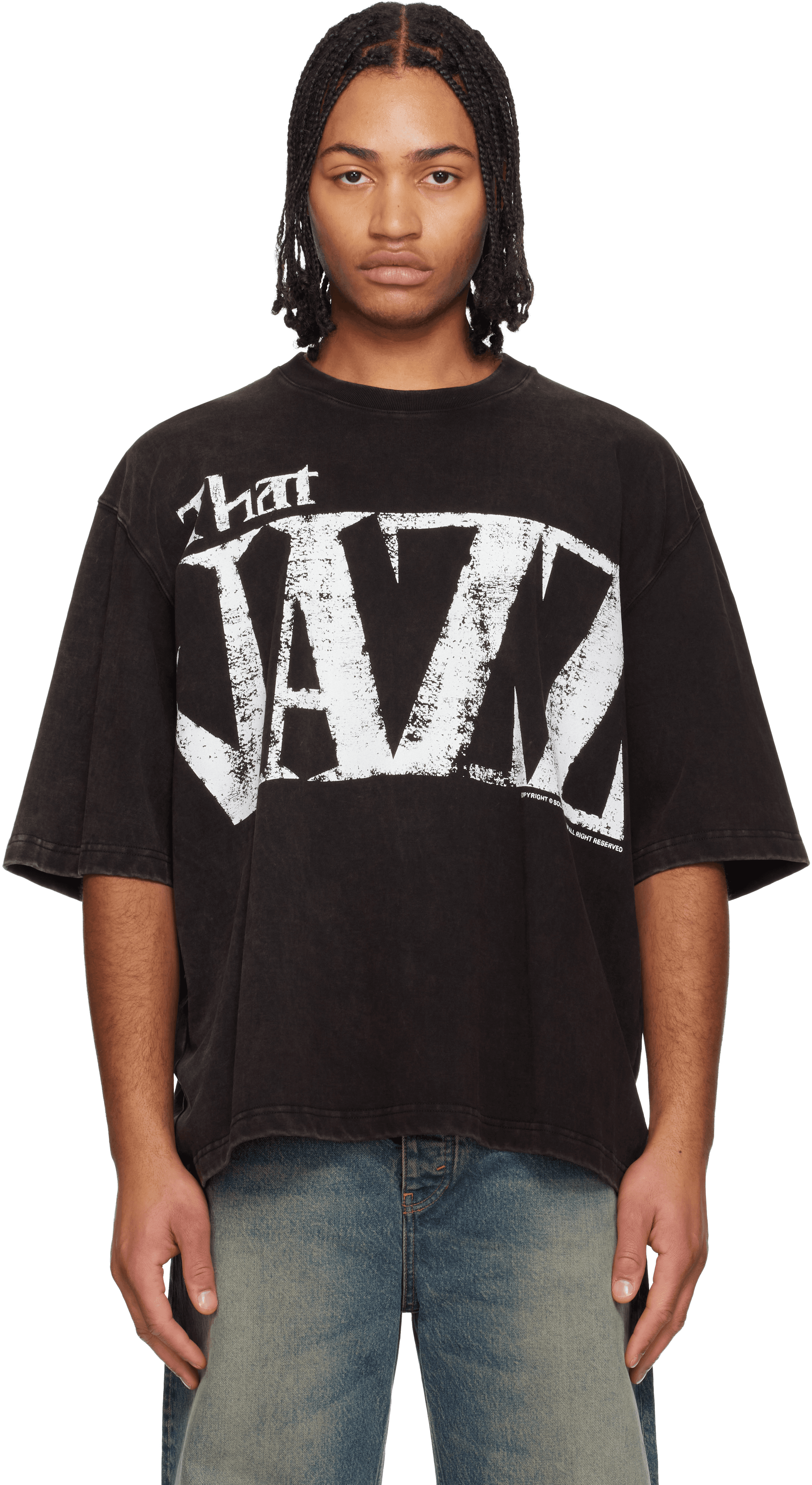 Black Jazz Typography T-shirt - Image 1
