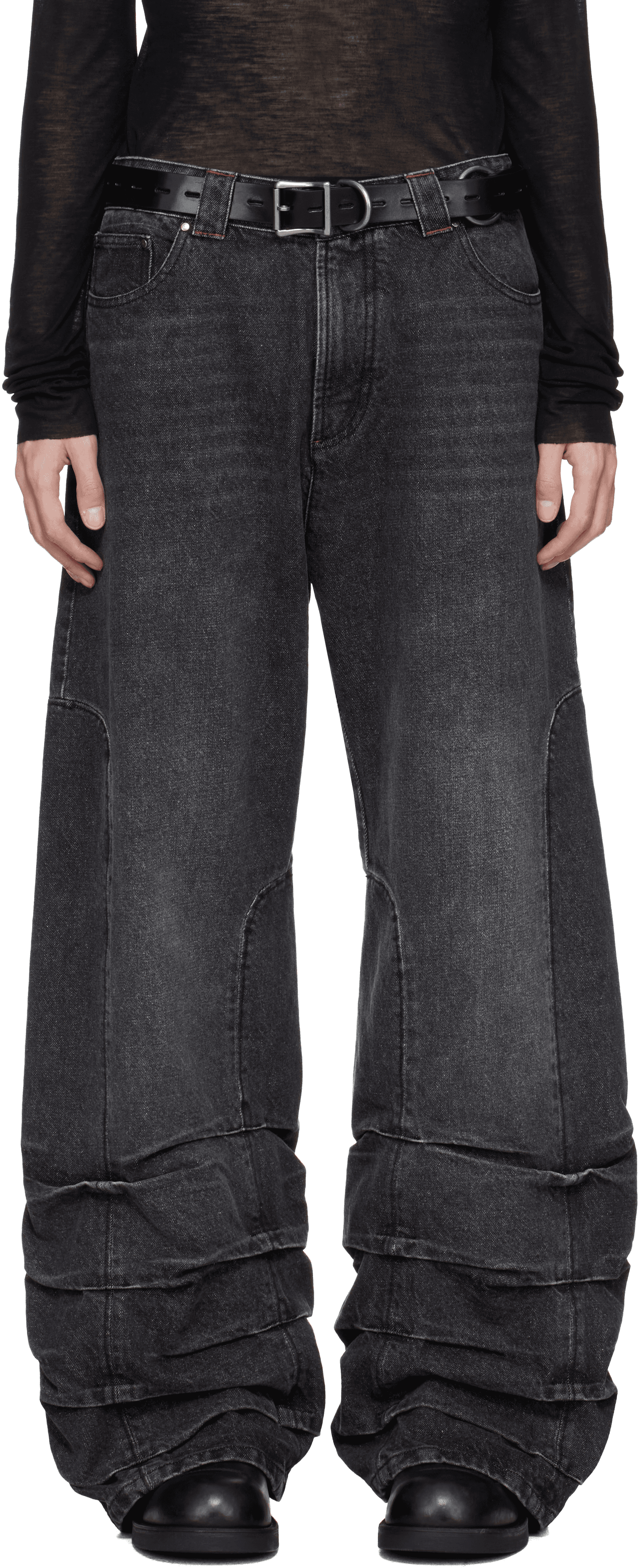 Black Smock Detailed Jeans - Image 1