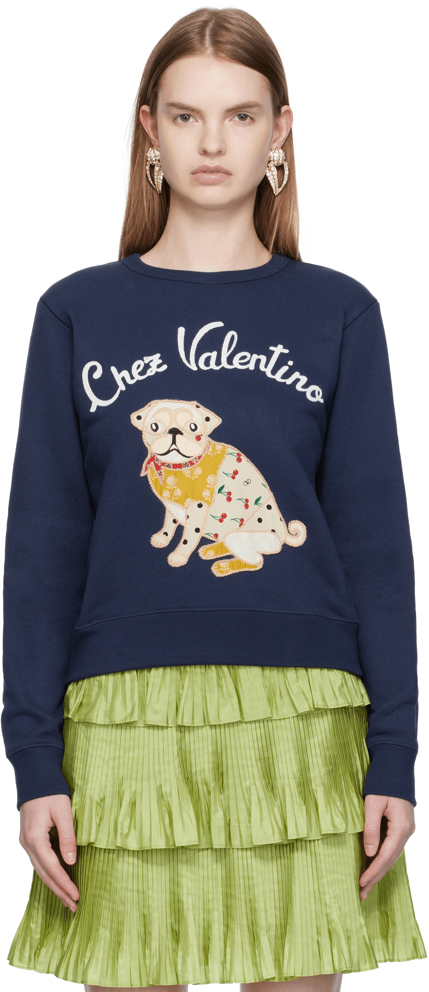 Navy 'Le Chien De La Maison' Sweatshirt - Image 1