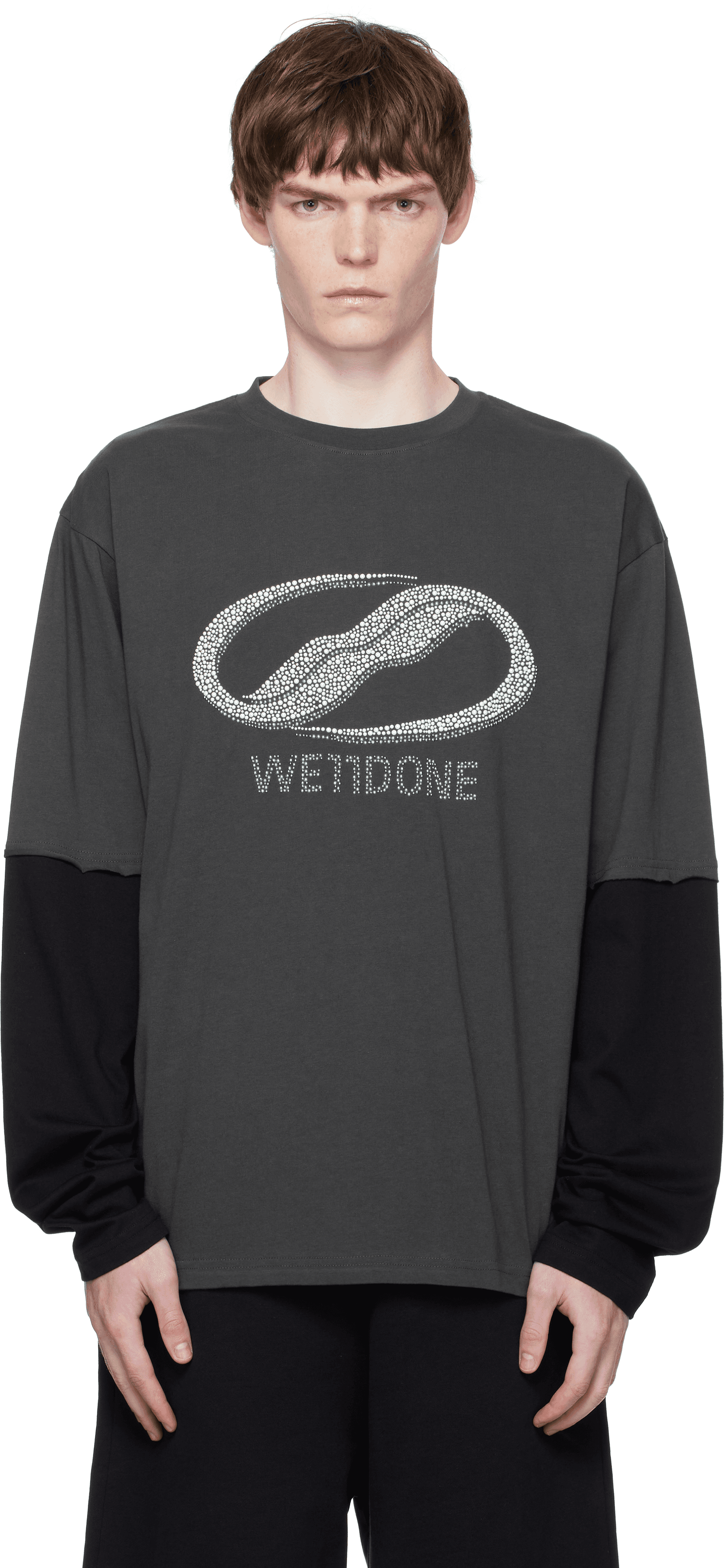 Gray Pearl Logo Long-Sleeved T-shirt - Image 1