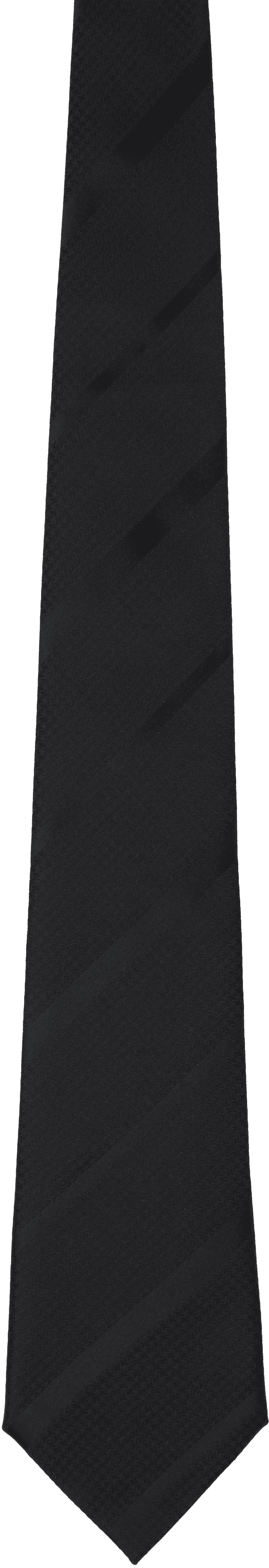 Black Silk Houndstooth Stripe Tie - Image 1