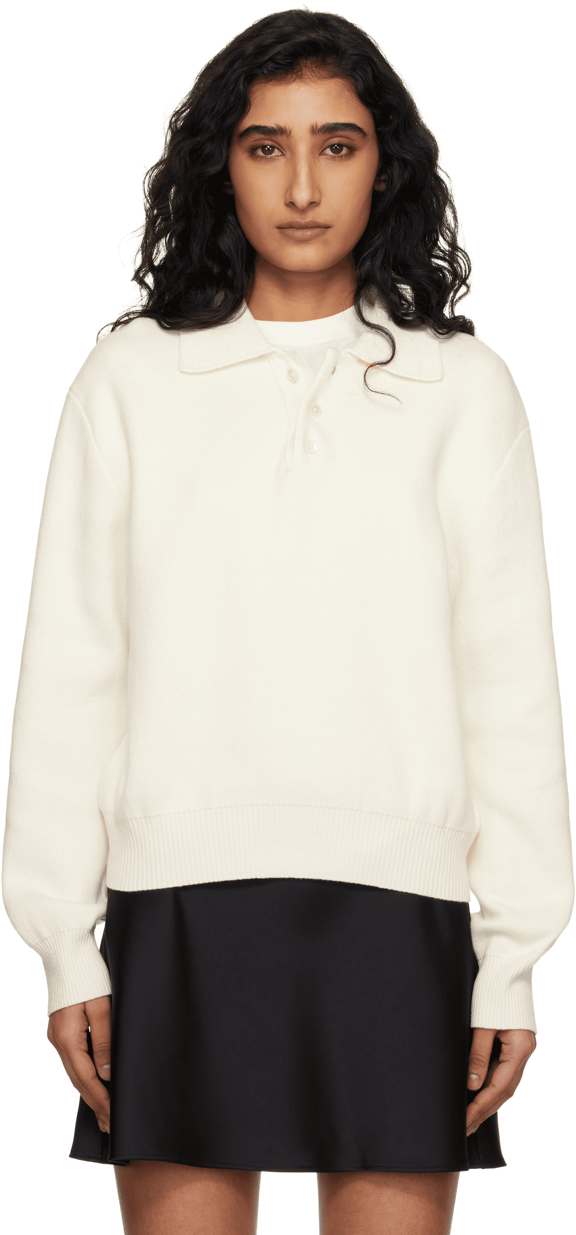 Off-White Cashmere Collared Polo - Image 1