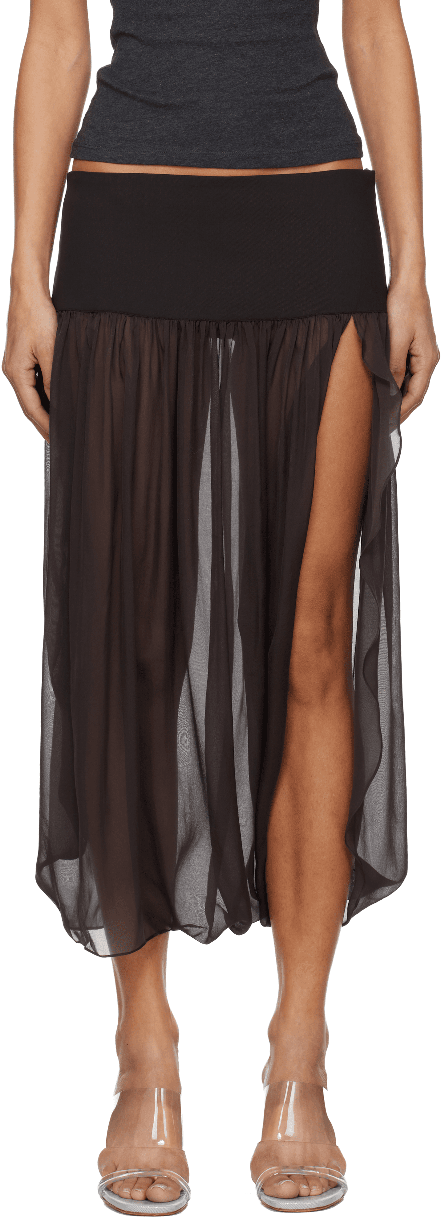 Brown Mila Midi Skirt - Image 1