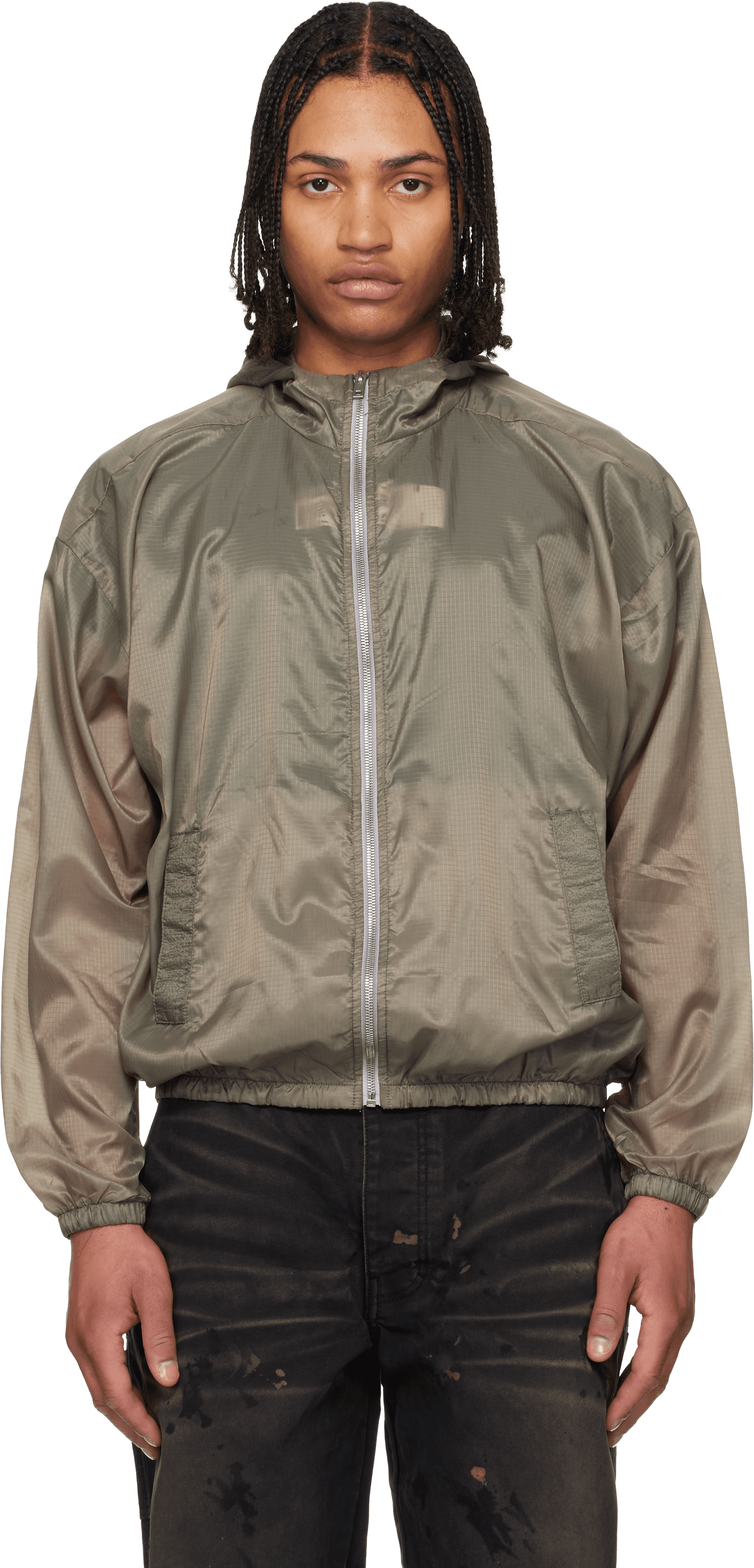 Khaki Taped Seam Rain Jacket - Image 1