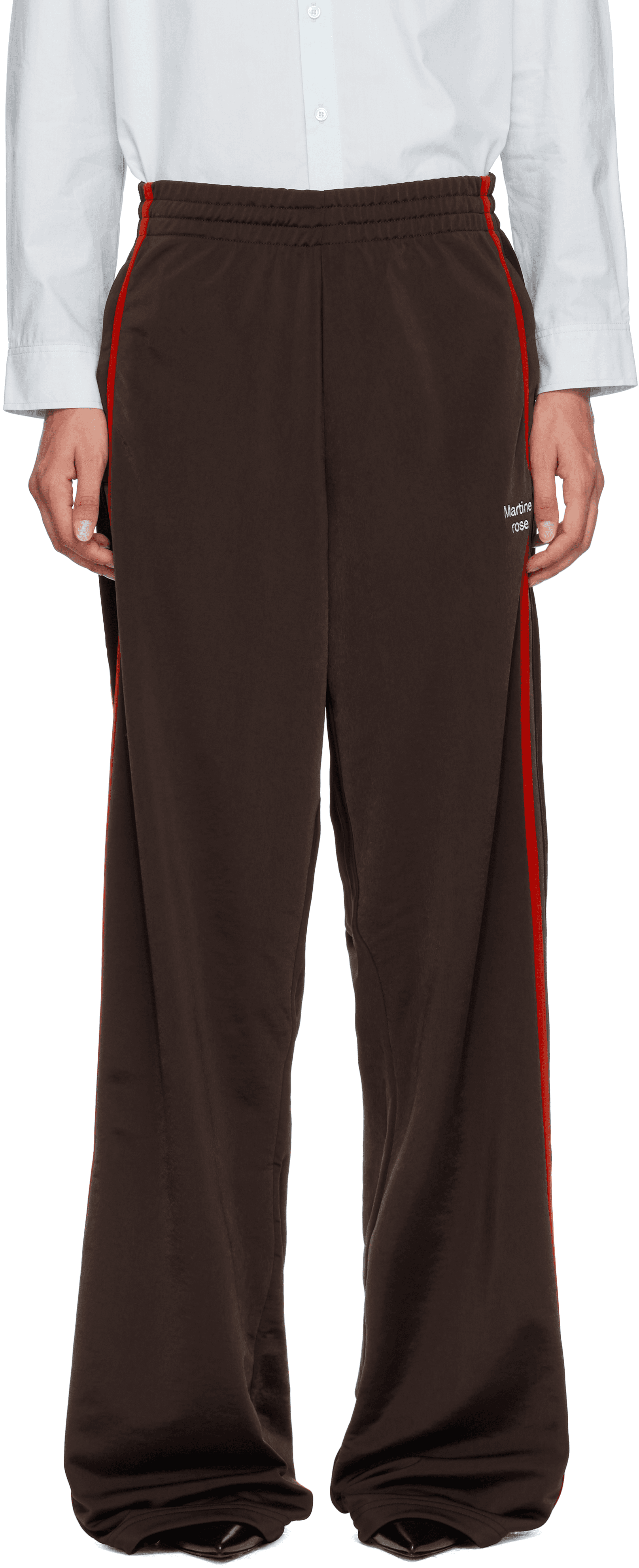 Brown Wide Leg Track Pants - Image 1