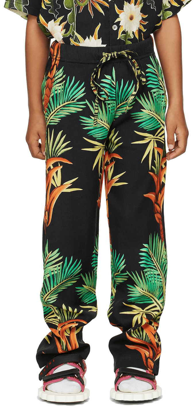 SSENSE Exclusive Kids Black Date Palm Lounge Pants - Image 1