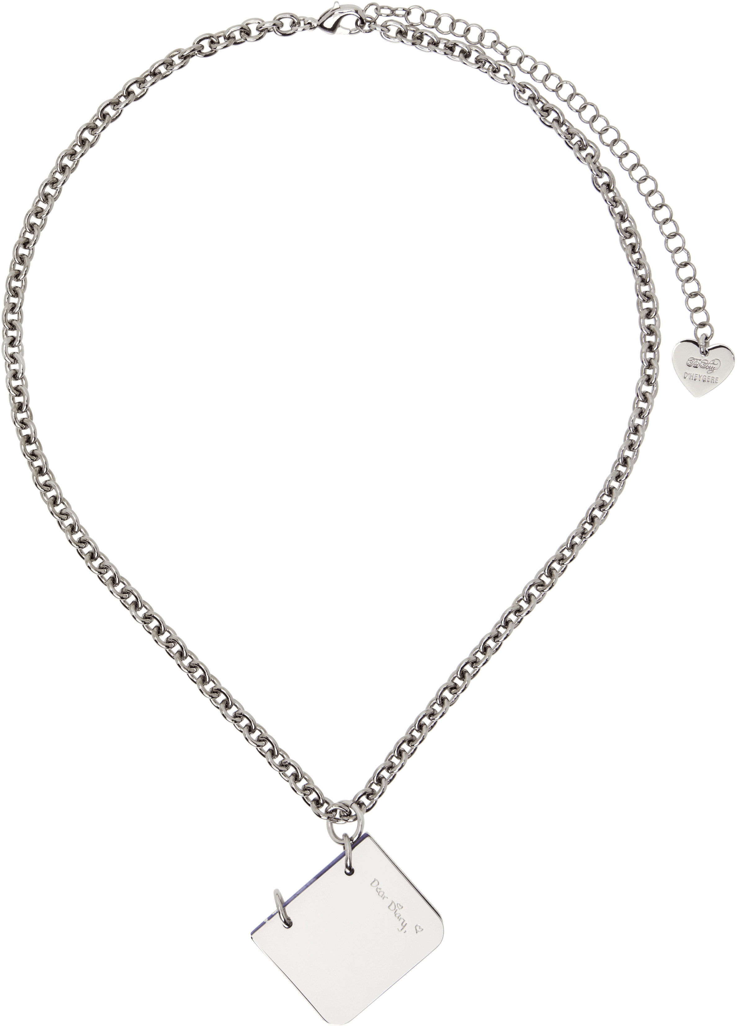 SSENSE Exclusive Silver D'heygere Edition 'Diary' Necklace - Image 1