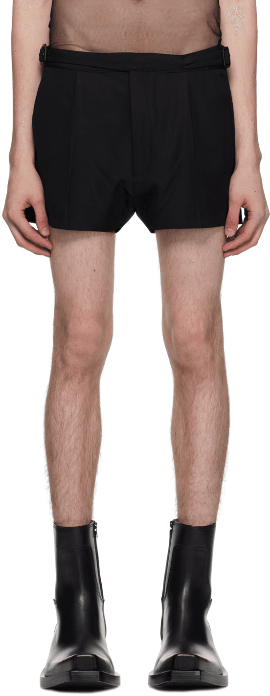 Black Double Buckle Shorts - Image 1